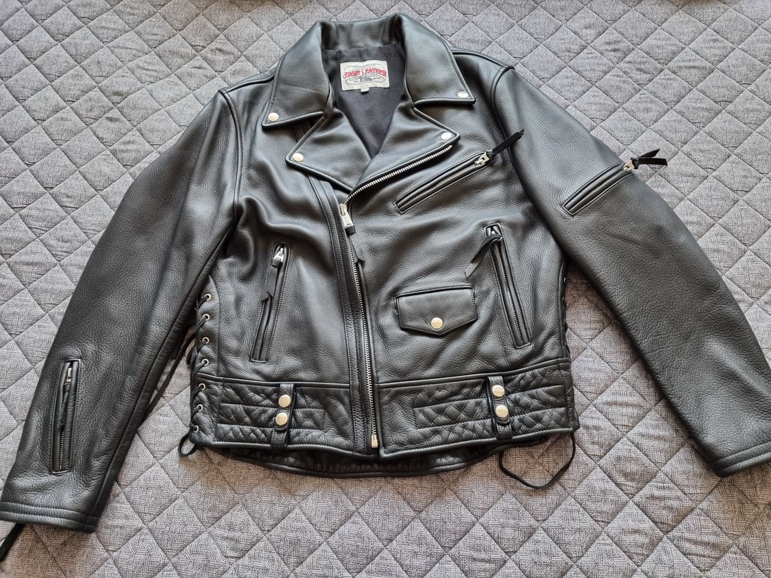 jiashi leather 캘리포니아 고속도로 경찰 가죽자켓 100 상품이미지1