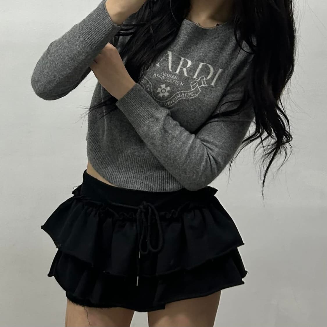 Mardi 마르디 메르크디 울 크롭 걸즈 크루넥 니트(OS) 상품이미지2