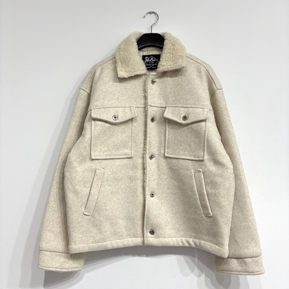 [새상품] 뽀글이 카라 누빔 모직자켓 상품이미지5