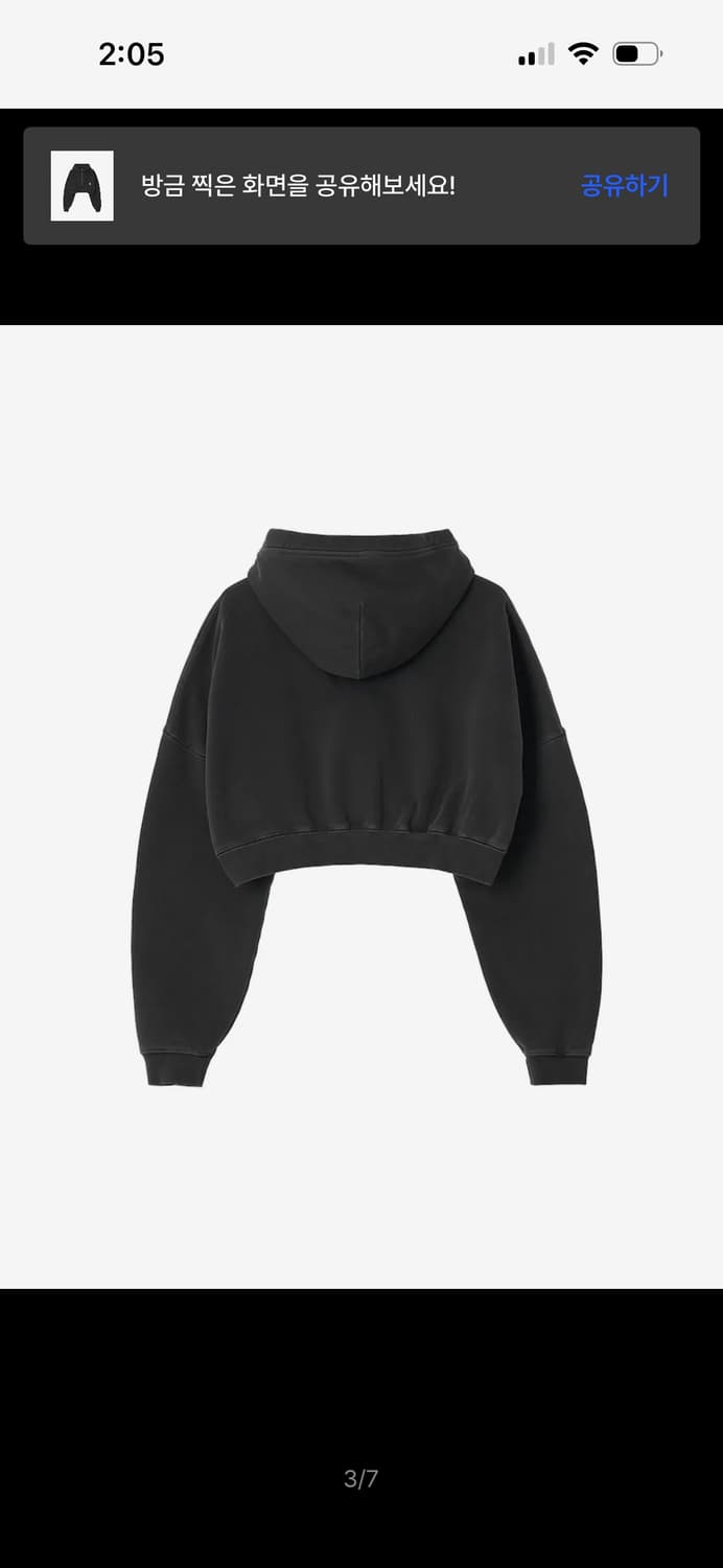 글로니G CLASSIC WASHED CROP ZIPUP (CHARCOAL 상품이미지3