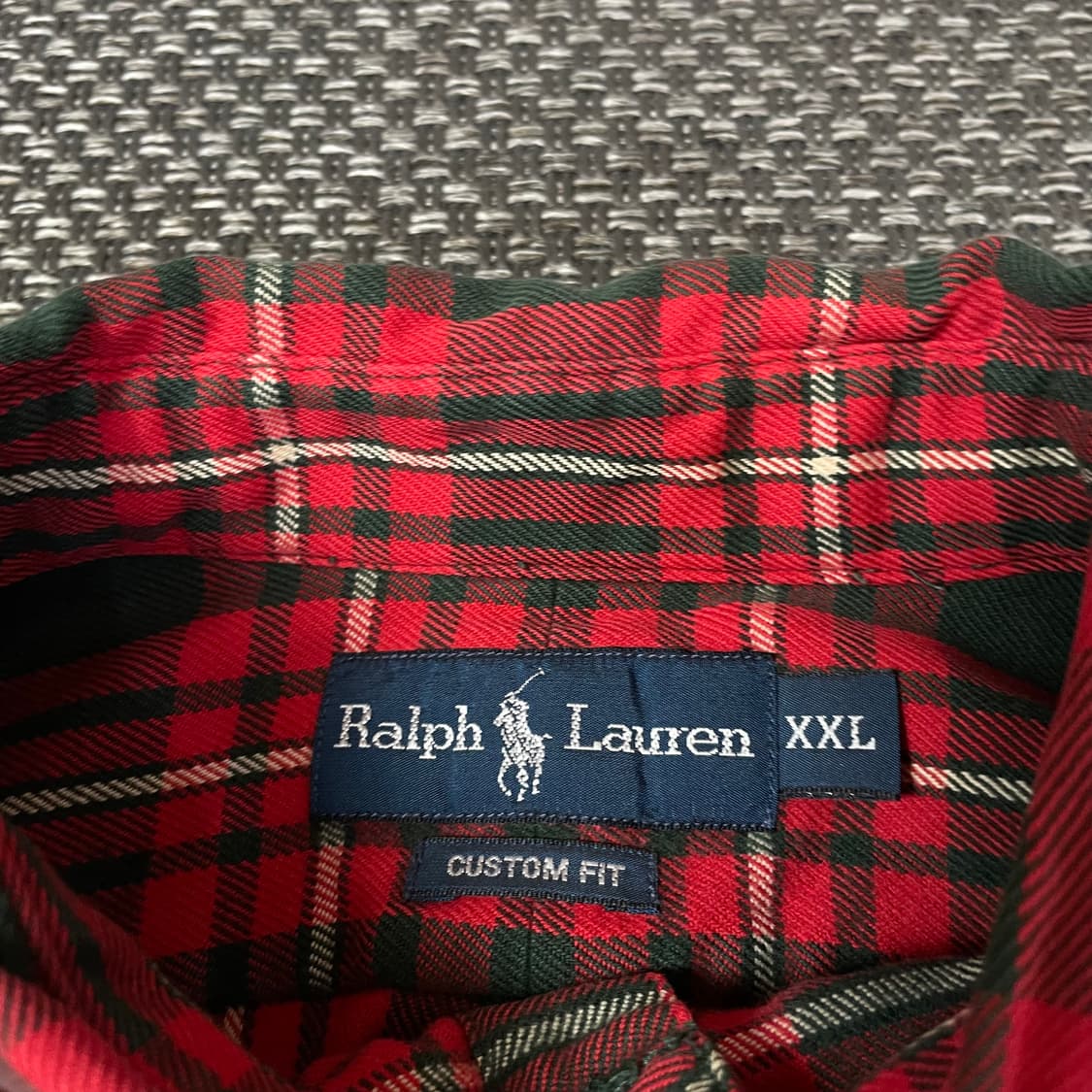 폴로 랄프로렌 레드 블랙 체크 긴팔 셔츠 커스텀핏 XXL 상품이미지4