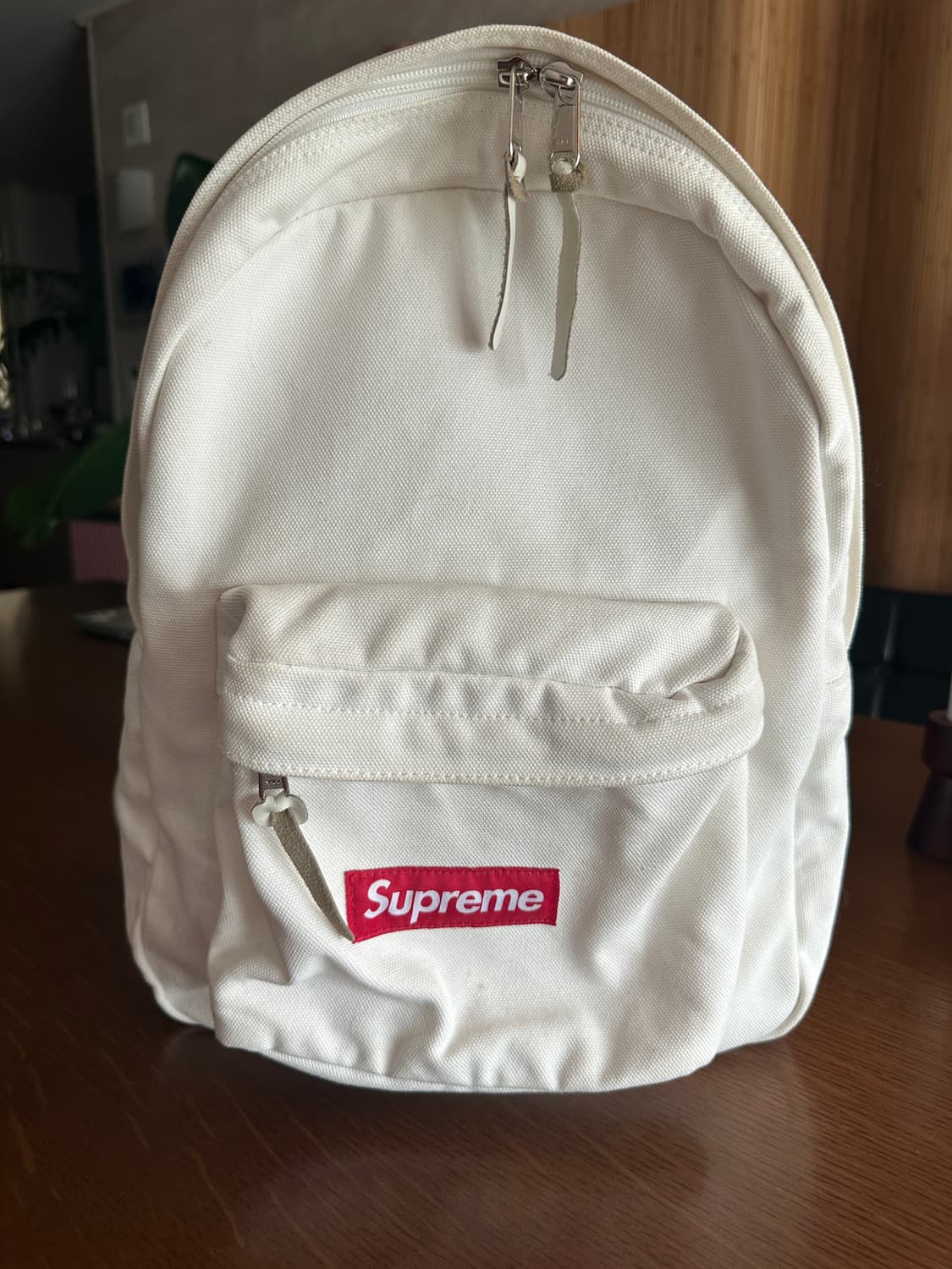 슈프림 캔버스 백팩 화이트 상품이미지1