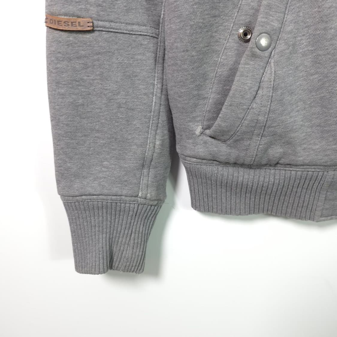 Diesel Grey Sherpa Lined Hoodie Jacket M 상품이미지5