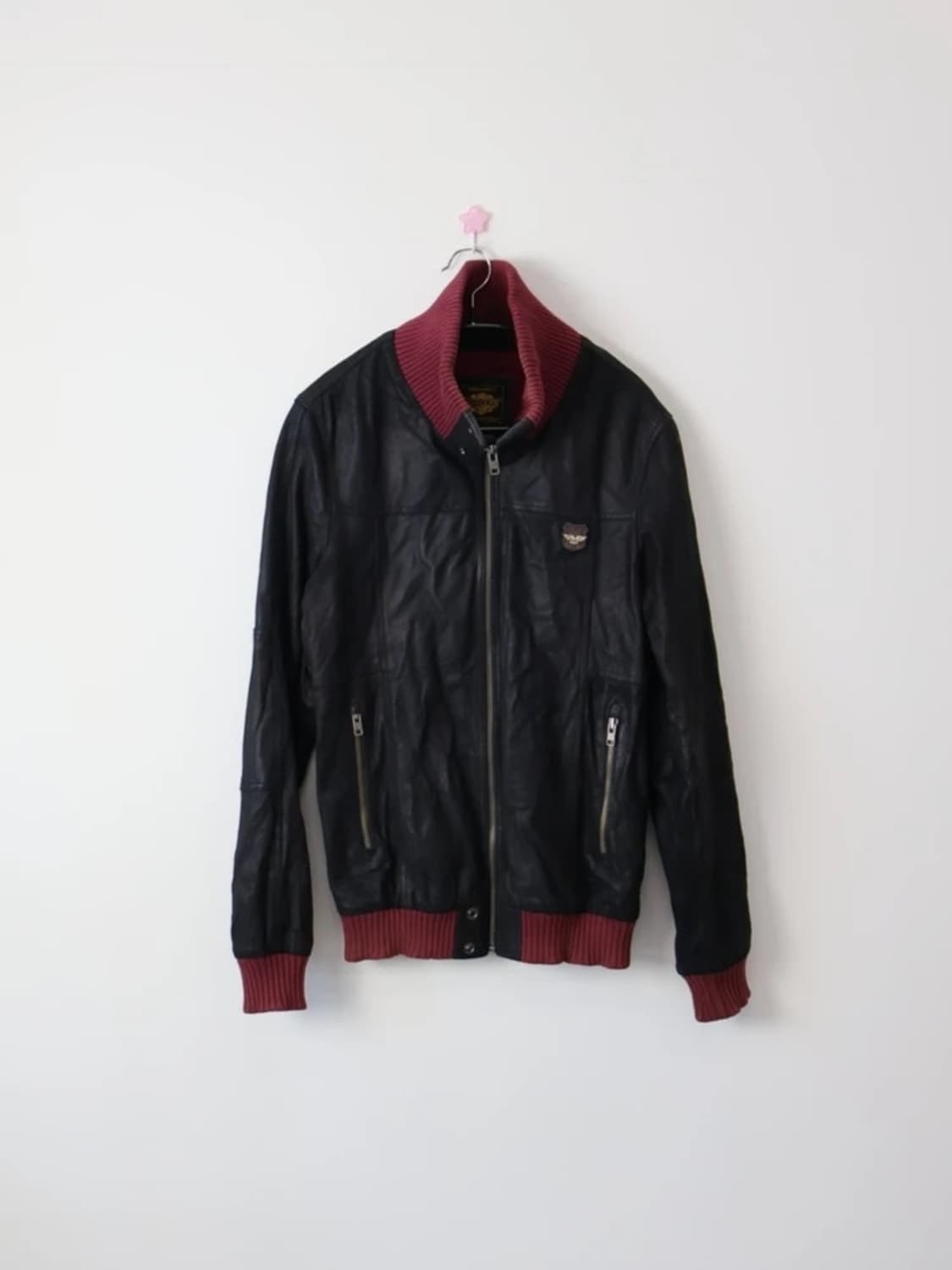 Superdry Crashed Biker Leather Jacket 상품이미지5