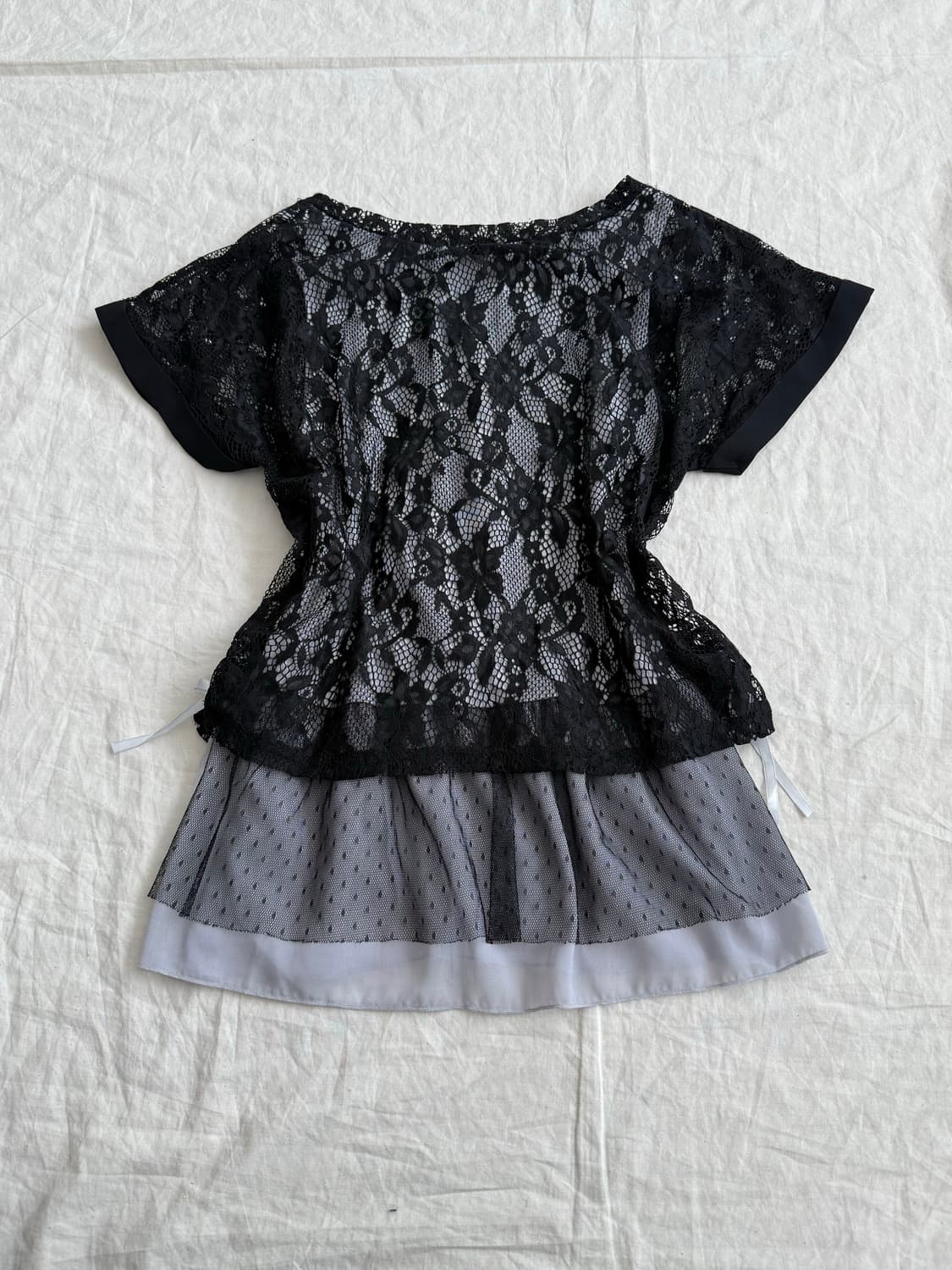 엑시즈팜 러블리 니혼진 레이스 반팔 블라우스 탑 상품이미지5