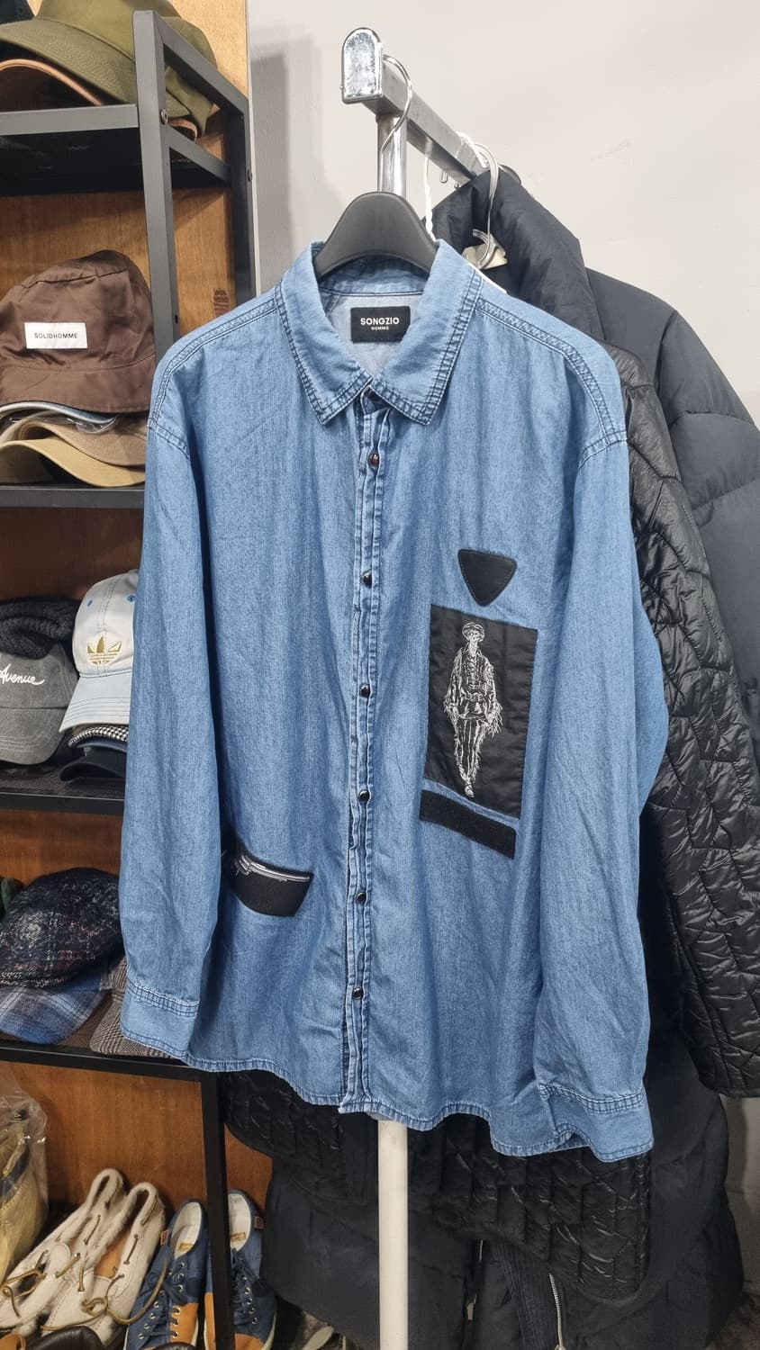 ((Songzio homme)) 데님셔츠 95사이즈 컨디션10/8 상품이미지1