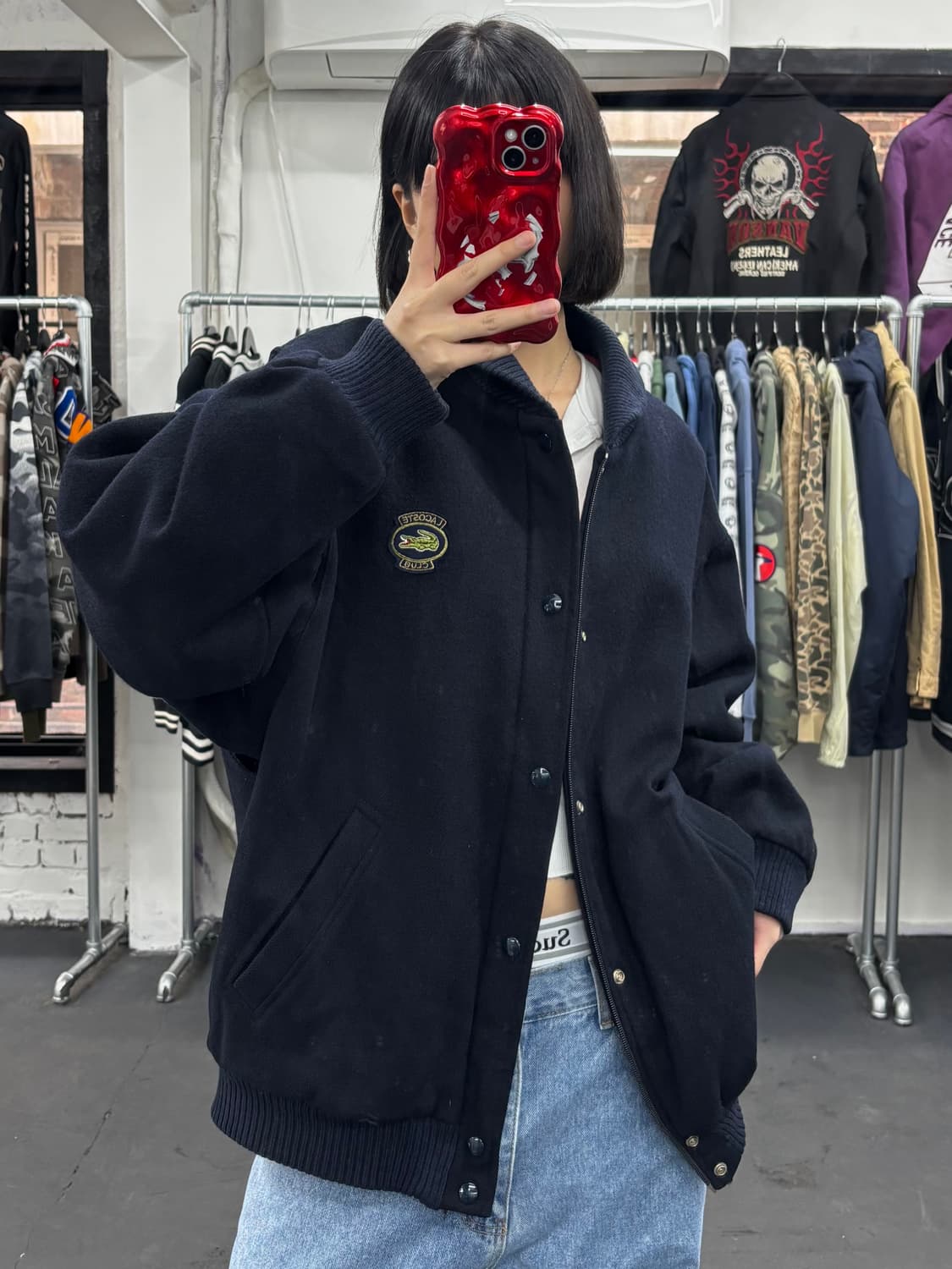 90s 라코스테 울 바시티 자켓 상품이미지1