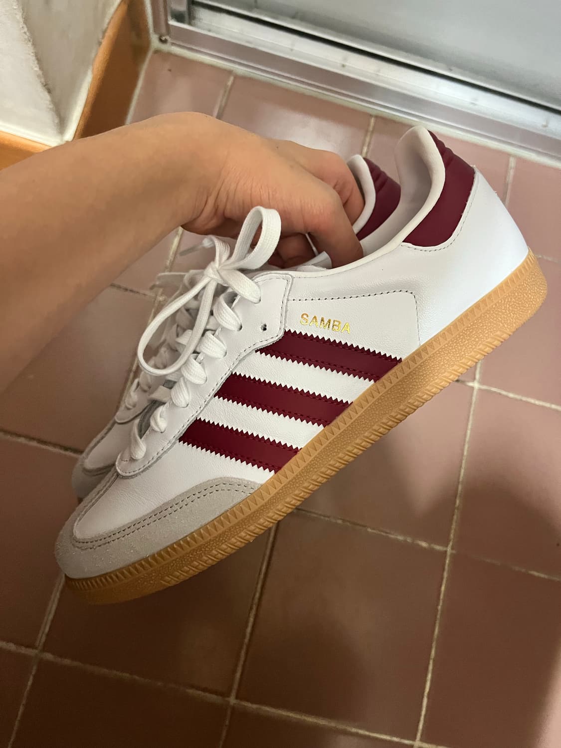 [새상품급]아디다스 삼바 OG 클라우드 화이트 버건디 265 상품이미지2
