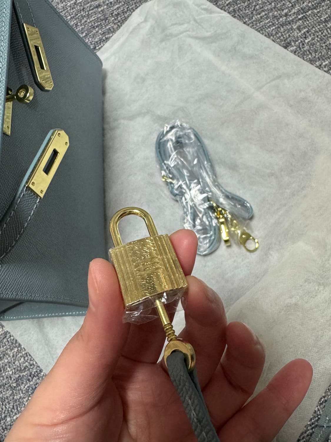 새상품 원가 12만원 소가죽 캘리st 소라색 토트백 핸드백 여성가방 상품이미지6