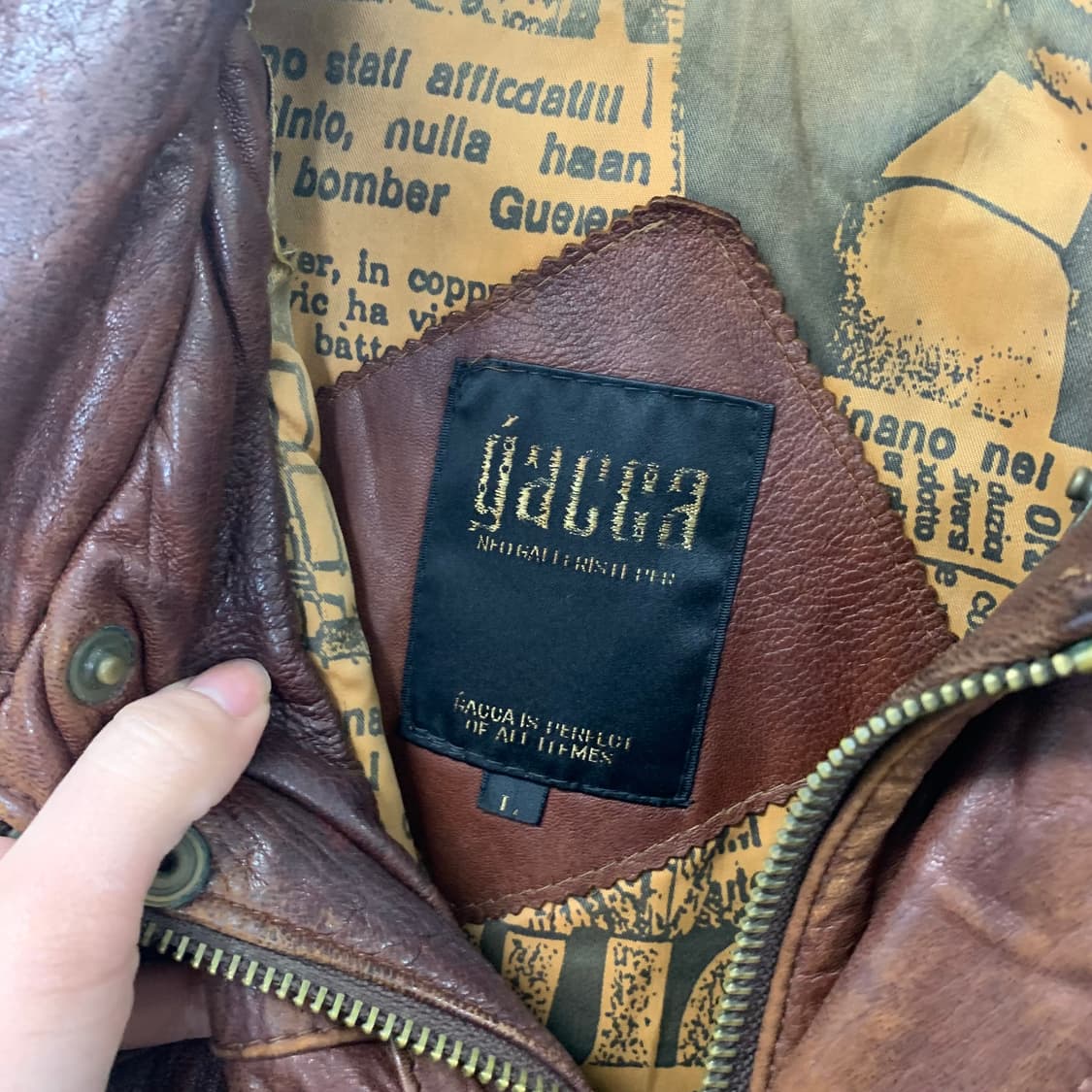 Vintage 빈티지 브라운 레더 봄버 자켓  상품이미지6