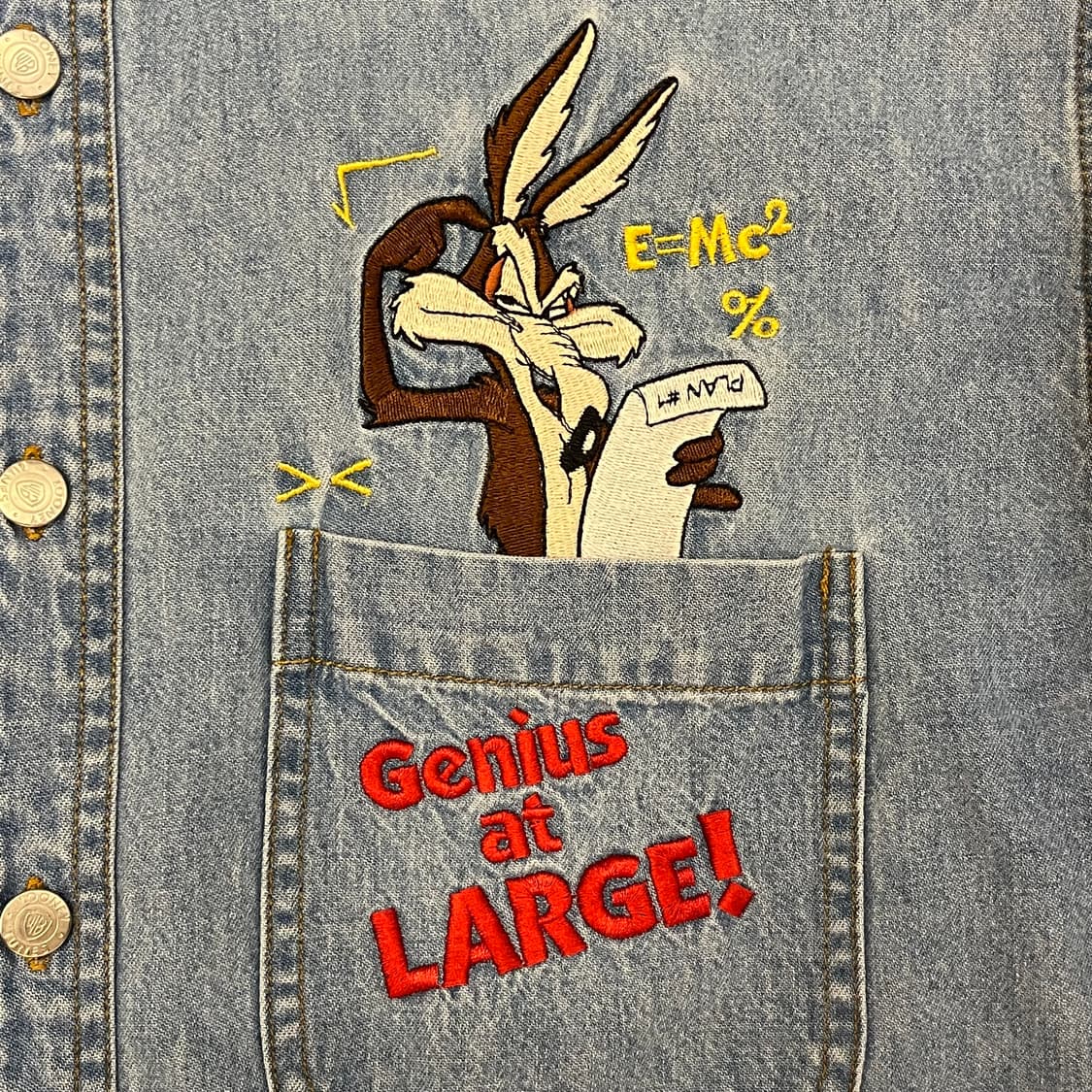 미국 빈티지 루니툰 워너브라더스  데님 셔츠 상품이미지3