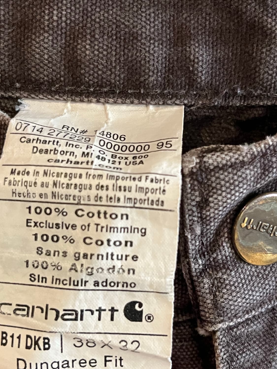 빈티지 칼하트 B11 싱글니 다크브라운 36 상품이미지4