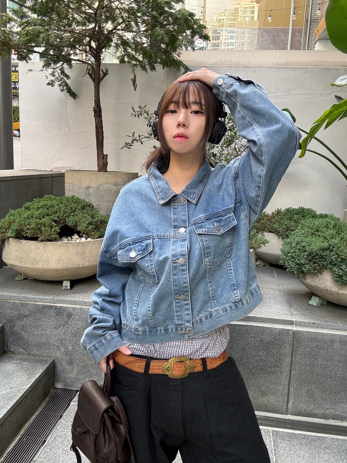 *Pre order [unisex] 시티 워크 빈티지 세미크롭 청자켓 상품이미지2