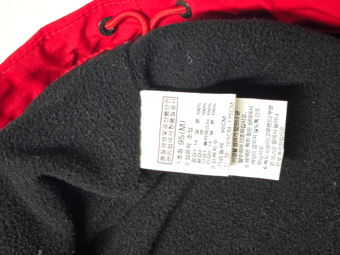 노스페이스 레드 기모 바람막이 95 (실측 66/50) 상품이미지5