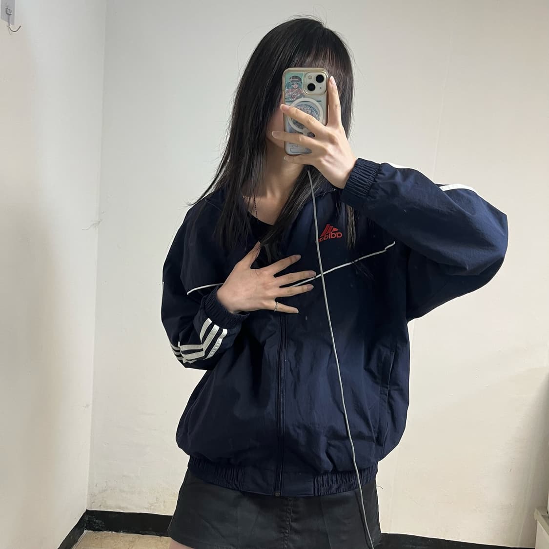 Adidas Navy Windbreaker 상품이미지2
