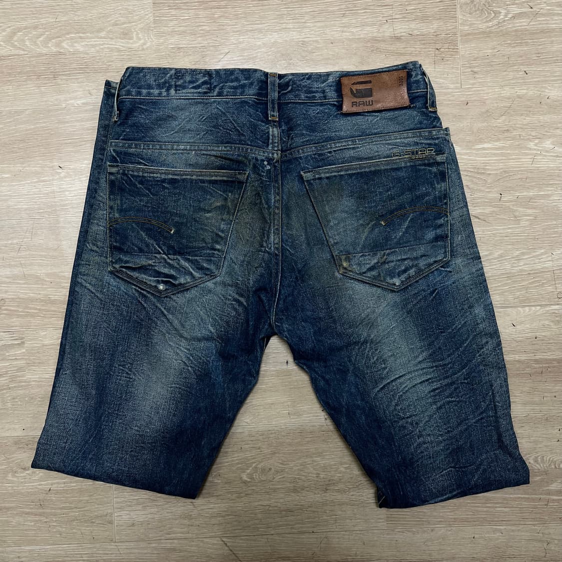 지스타로우 3301 워싱 스트레이트 데님진 청바지 [중청] 32 상품이미지4