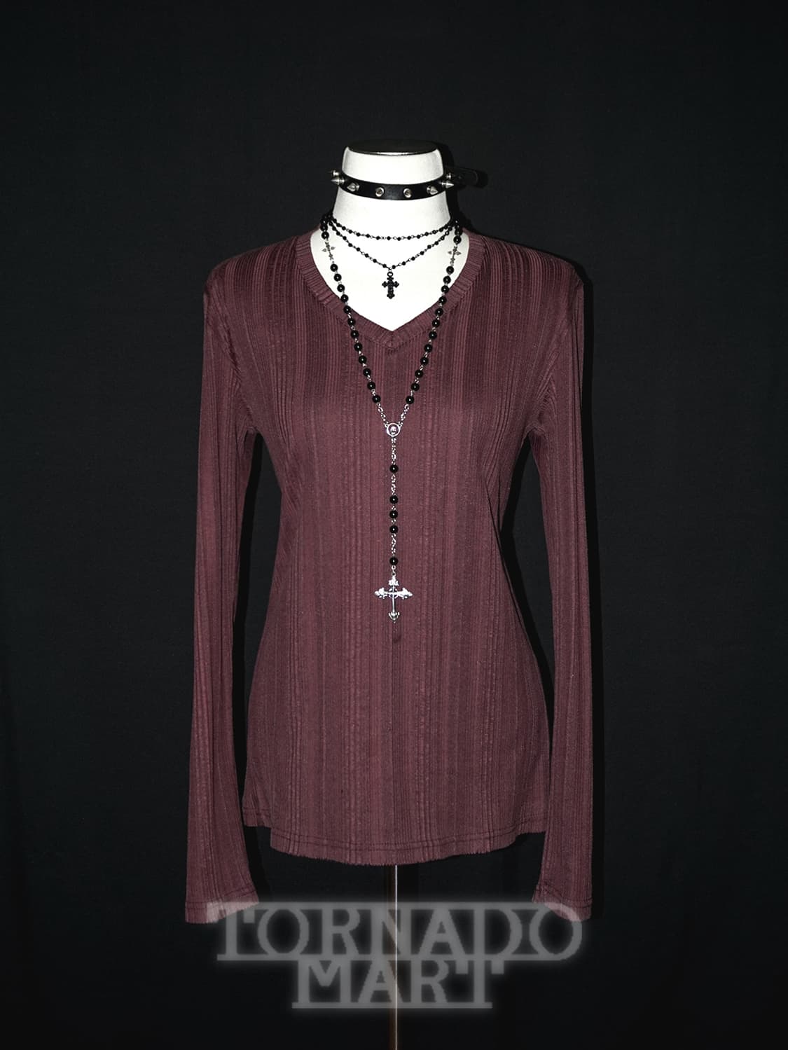 (tornado mart) wine ribbed long sleeve  상품이미지1