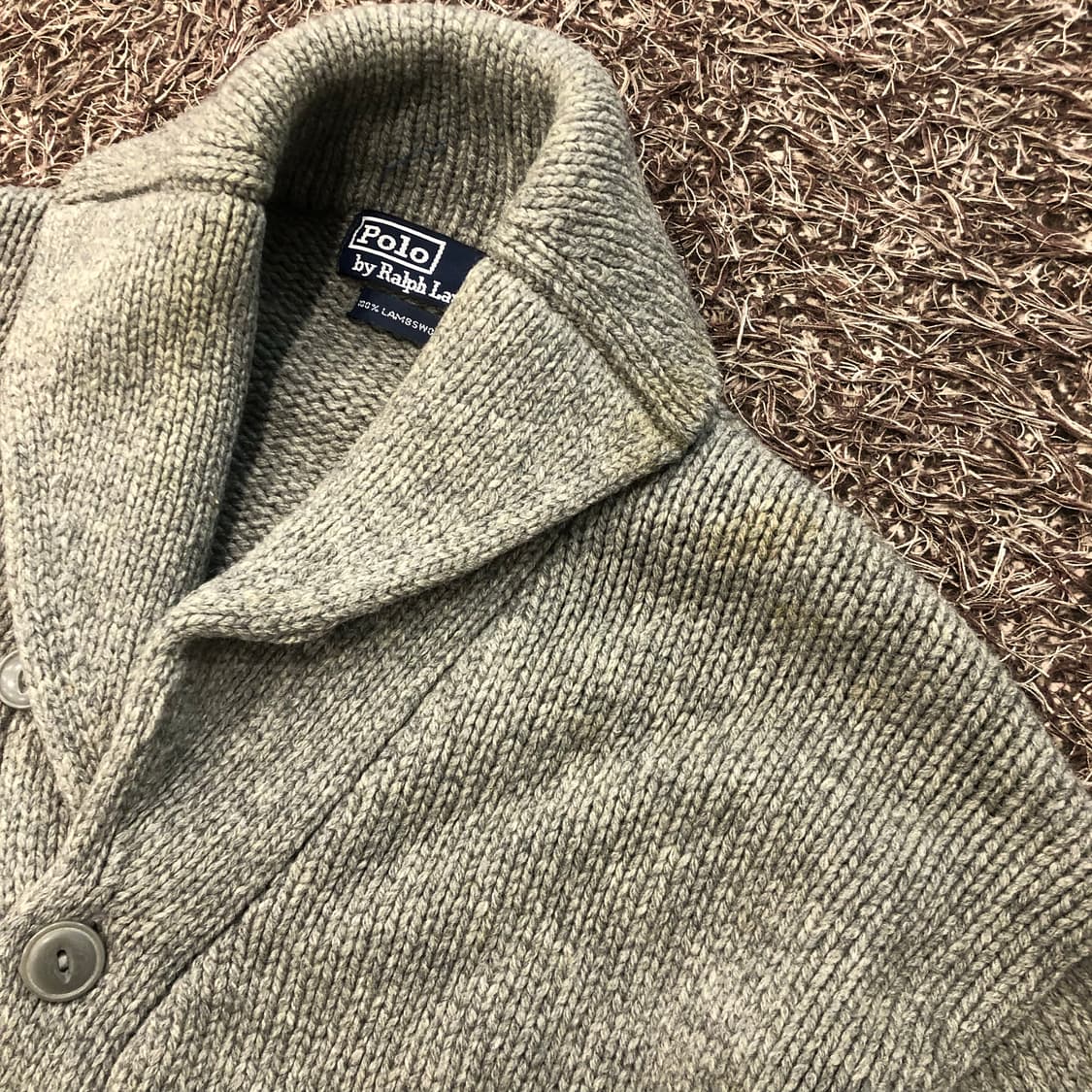 폴로 랄프로렌 램스울 90s 두산 숄카라 가디건 상품이미지3