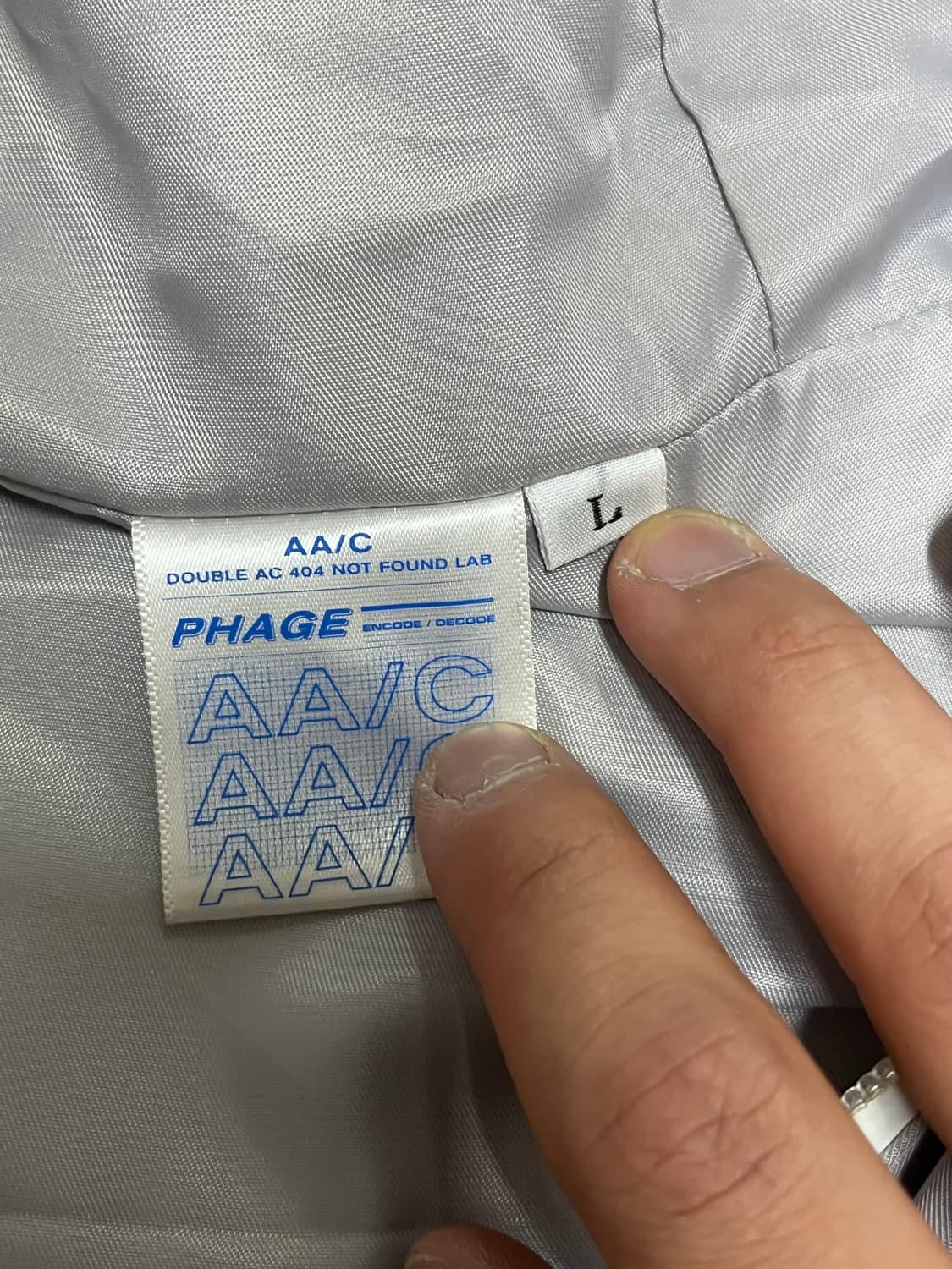 AA/C 바람막이 자켓 L 회색 상품이미지4