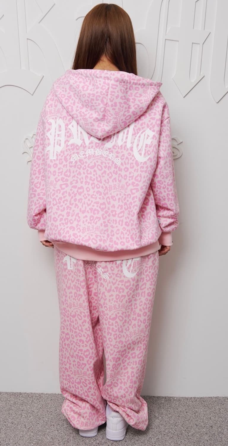 프라임멤버스 레오파드 핑크 후드집업 상품이미지4