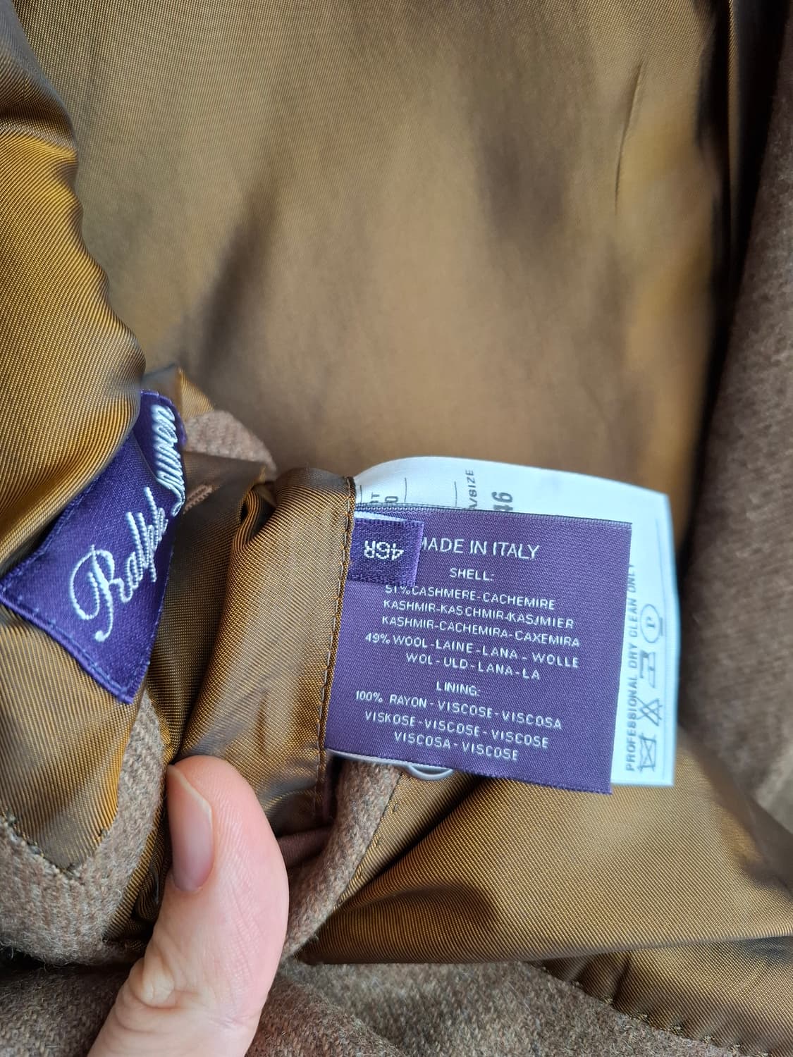 46R 폴로 퍼플라벨 캐시50 스포츠코트 브라운 자켓 트위드 상품이미지4