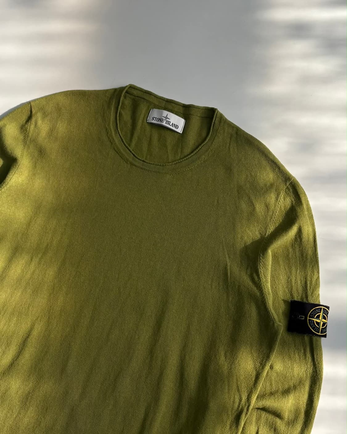 [XL] 스톤아일랜드 올리브그린 코튼 니트 슬리브 상품이미지4