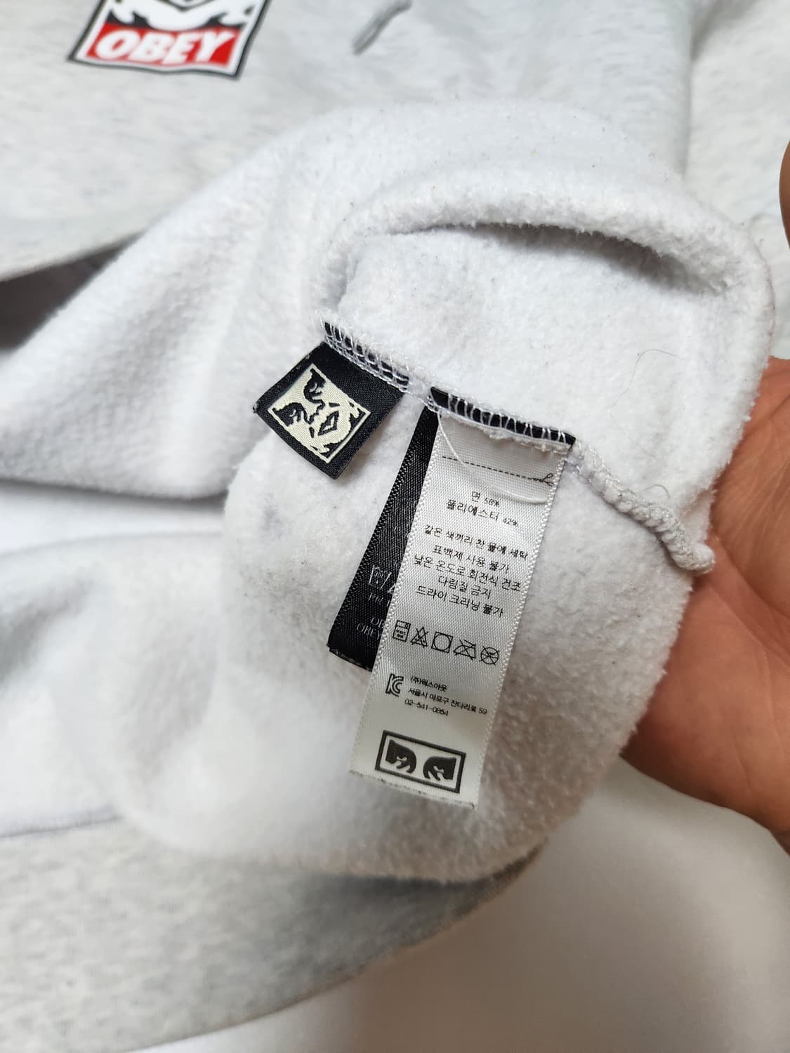 오베이 페이스 로고 오버핏 후드티 L 상품이미지7