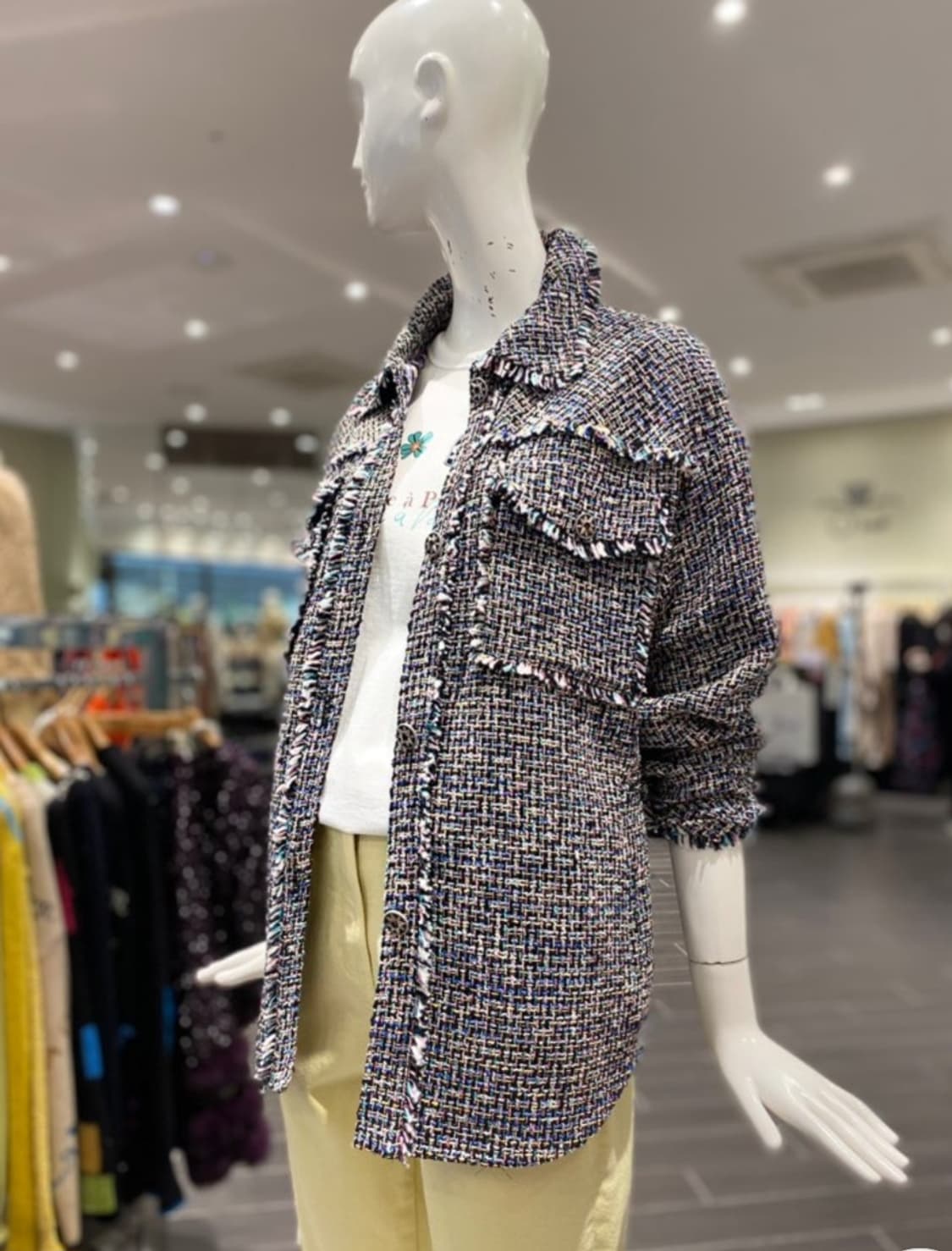 오즈세컨 글리터 칼라셔츠 트위드 자켓 44~55사이즈 상품이미지4