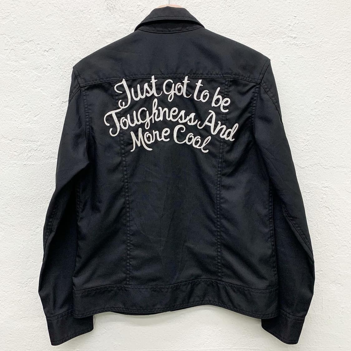 크레이지 데빌 블랙 레터링자수 워크 자켓 상품이미지4