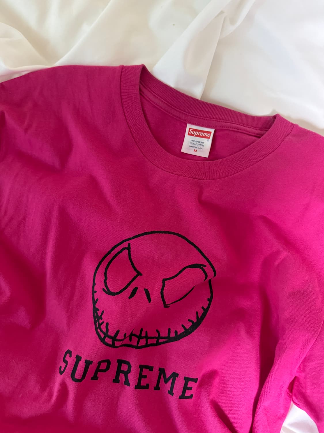 슈프림 잭 스켈링톤 티셔츠 핑크 M 상품이미지1