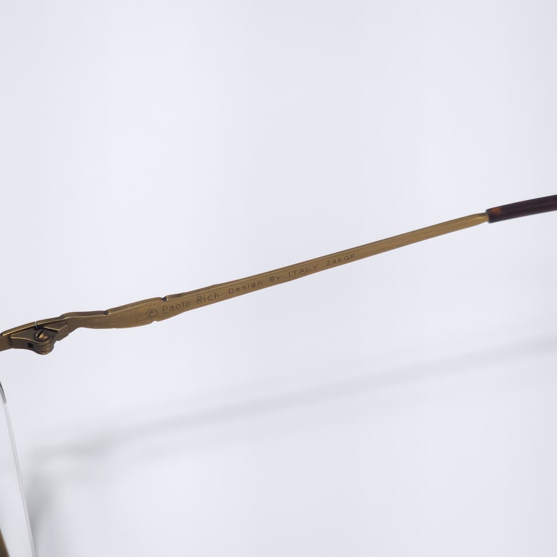 24K 도금 90년도 이태리 긱시크 오벌형 빈티지 반무테 안경 상품이미지5