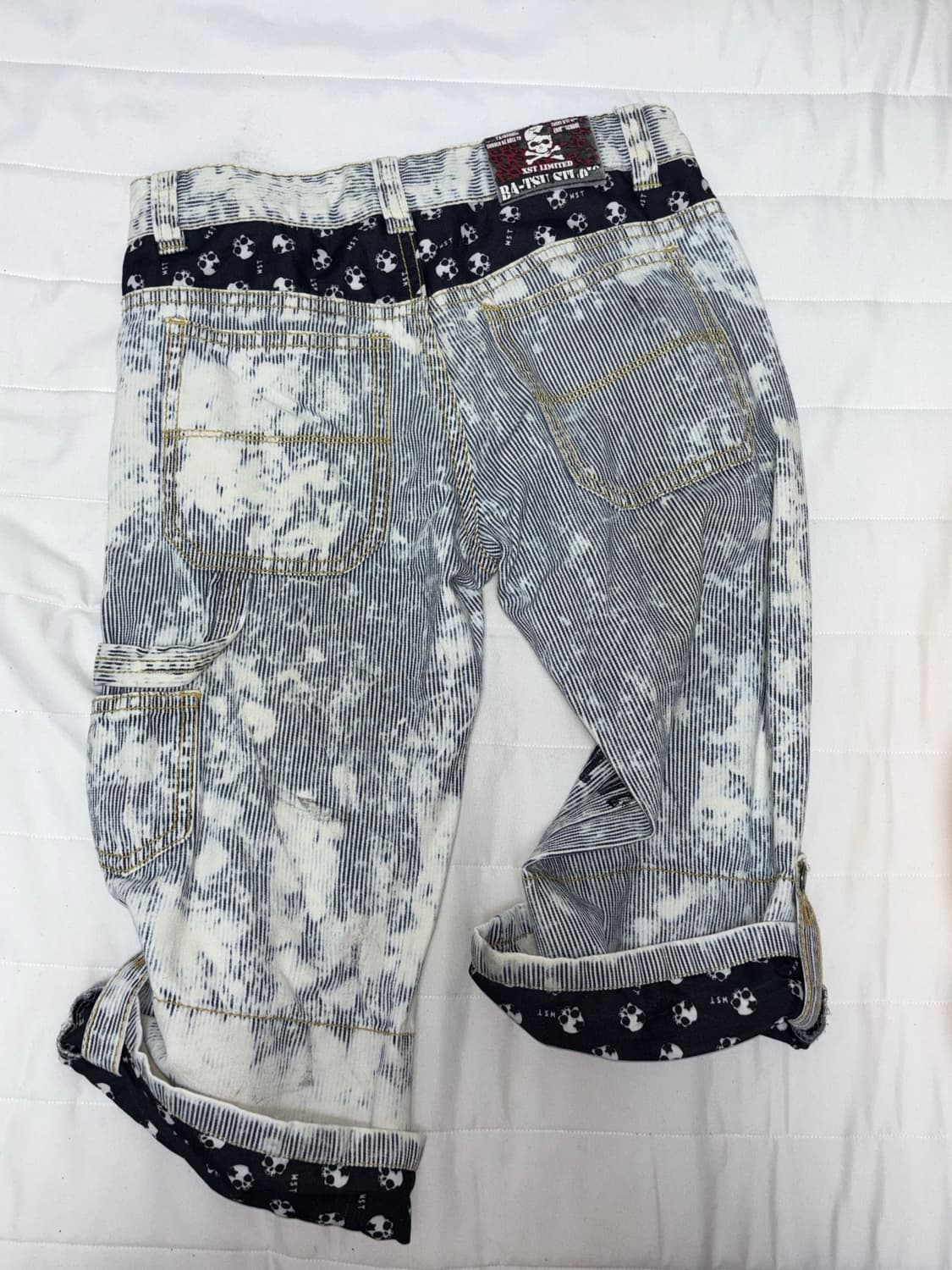 펑크 해골 버뮤다팬츠 상품이미지2