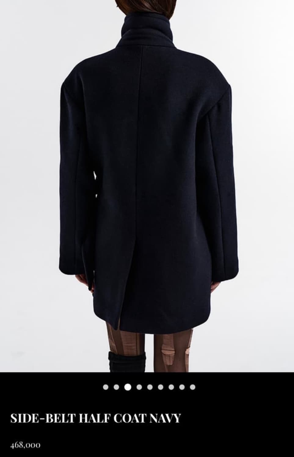 SIDE-BELT HALF COAT NAVY 상품이미지2