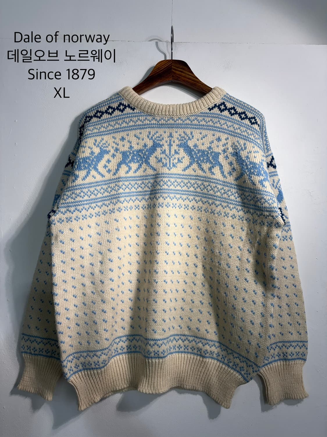 [XL] Dale of norway 데일오브노르웨이 반집업 니트 울100 상품이미지1