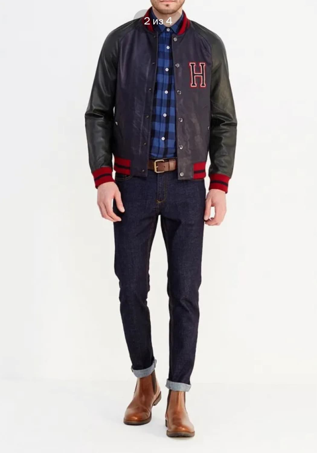 타미힐피거 가죽 스타디움 바시티 가죽점퍼 가죽자켓 100 상품이미지3