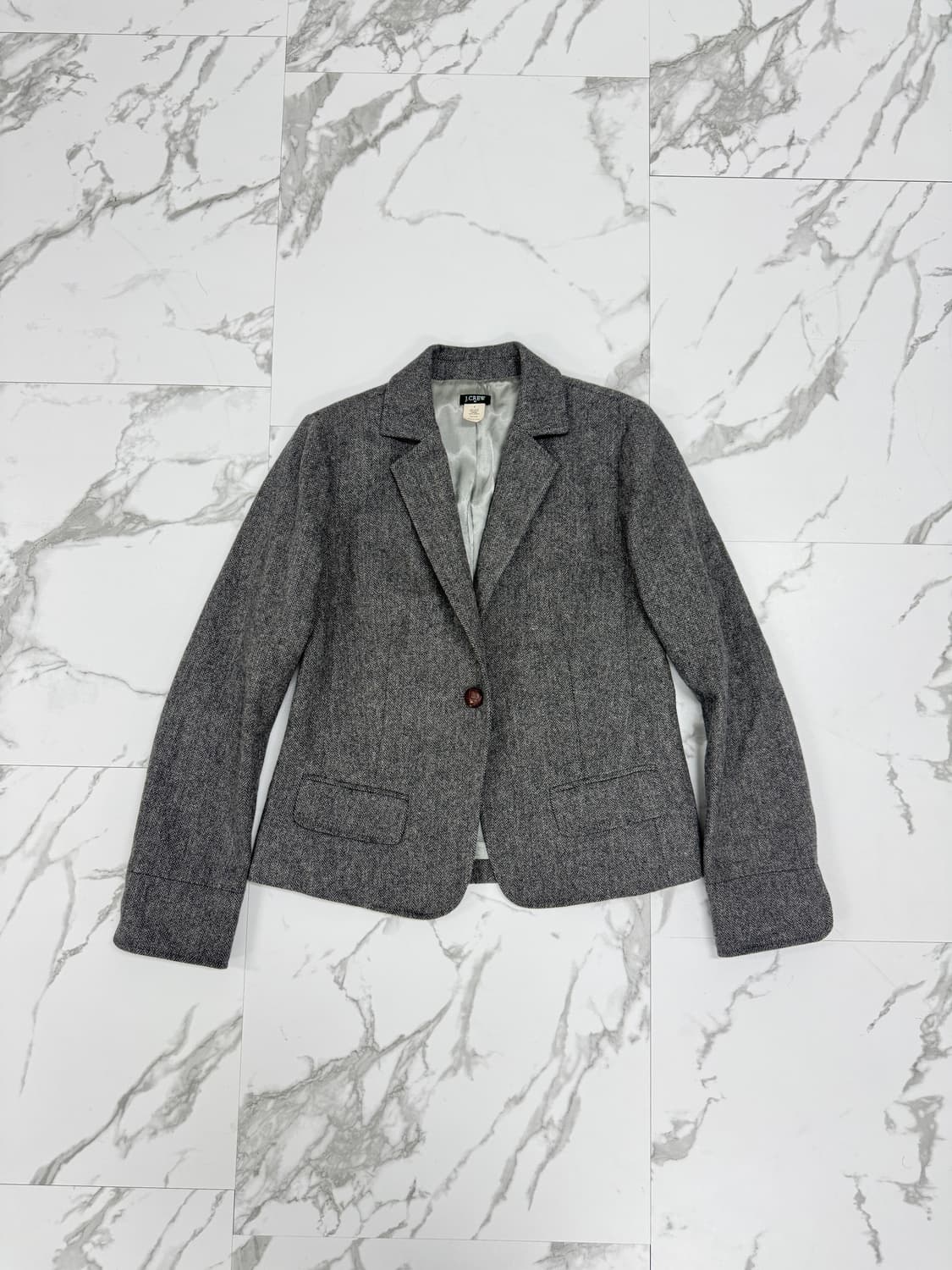 제이크루 그레이 헤링본 원버튼 자켓 상품이미지1