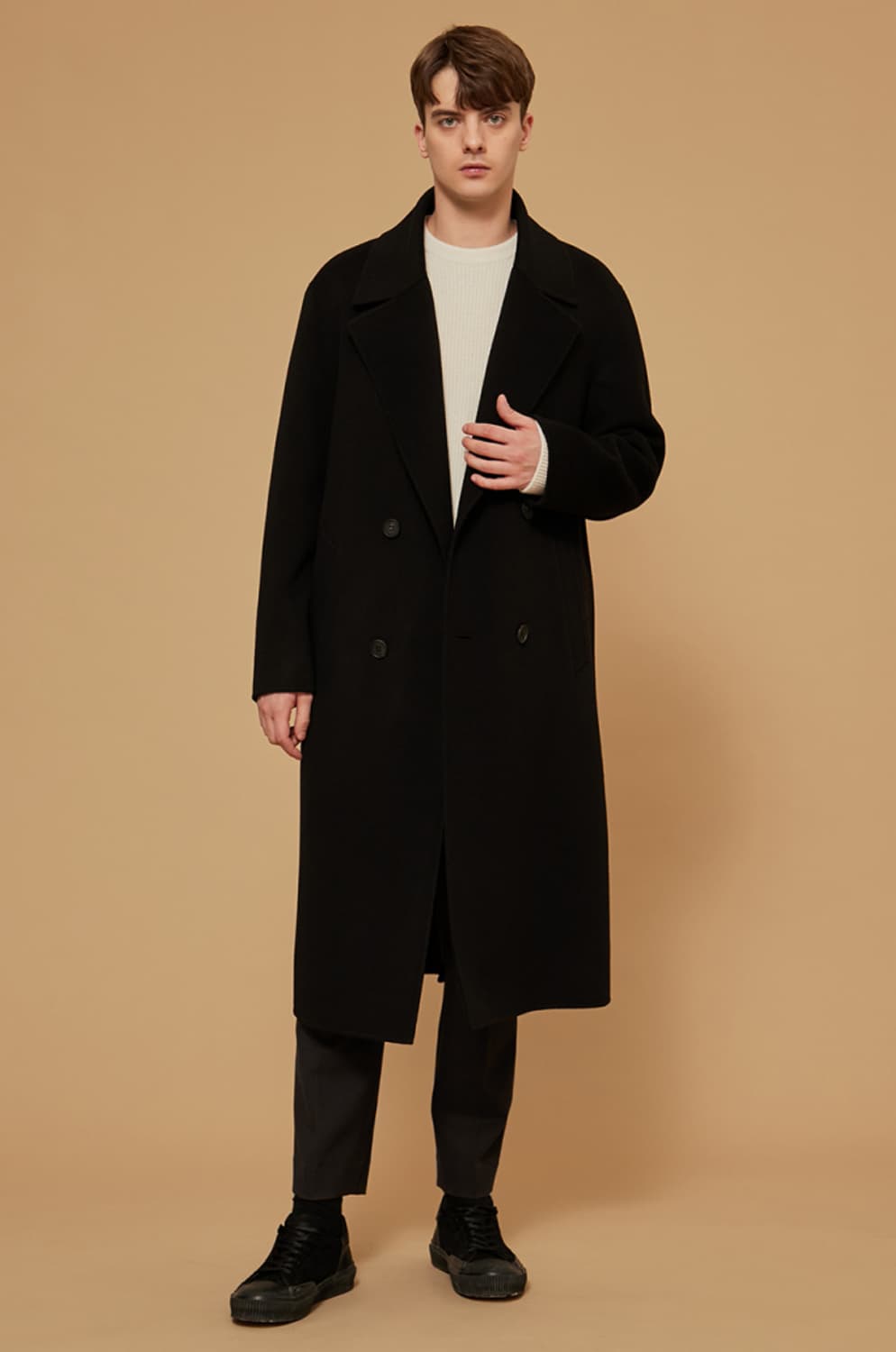 타임옴므 더블 핸메코트 블랙 100 상품이미지6