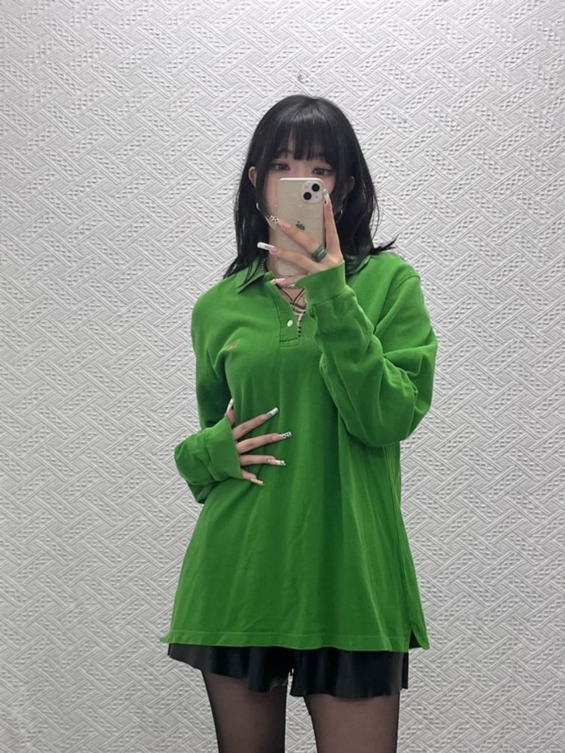 버버리 빈티지 캐주얼 레트로 그린 카라 롱슬리브 XL C11518 상품이미지2