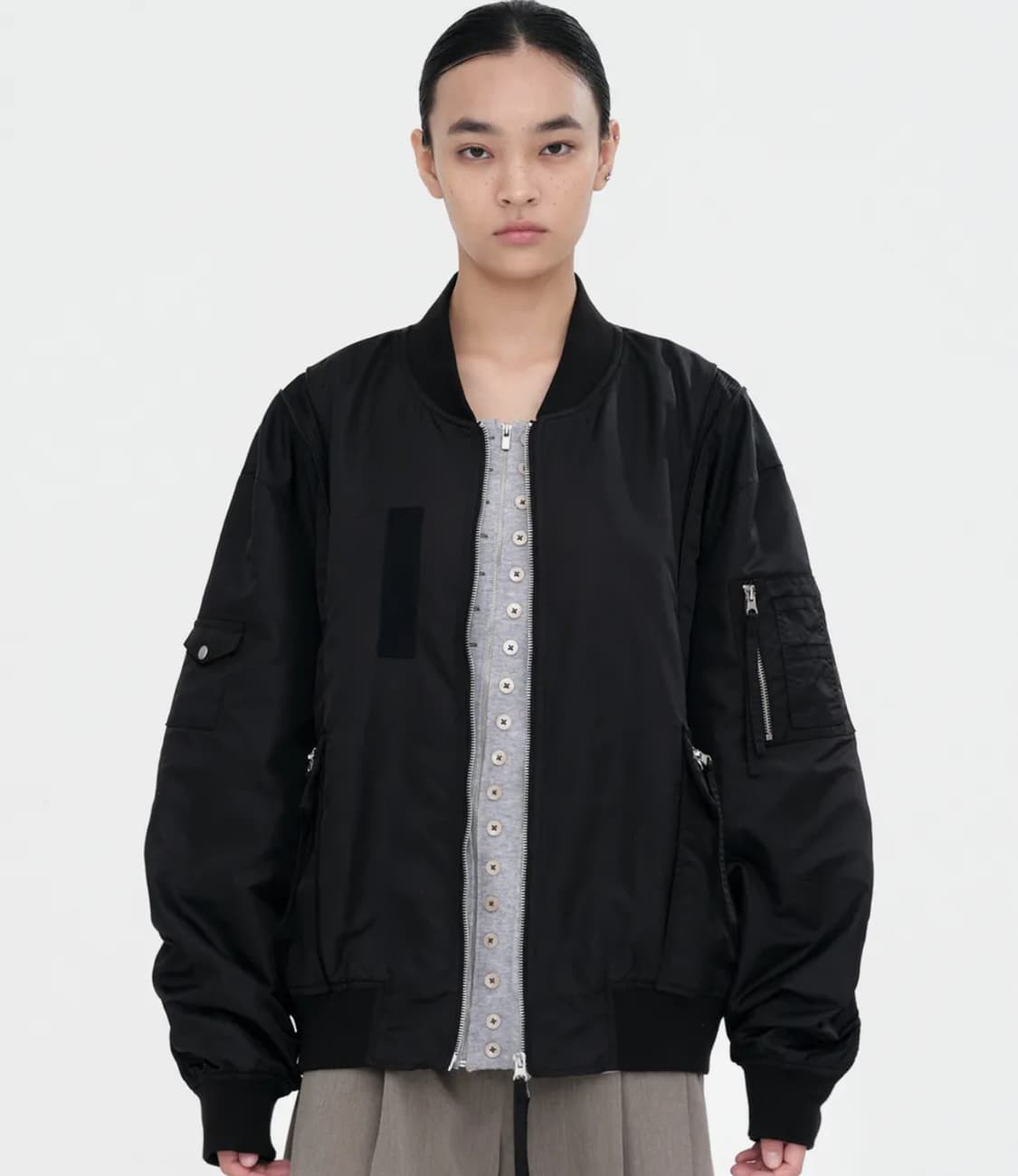 밀로우먼 블렌디드 플라이트 자켓 [블랙]ma-1 상품이미지1