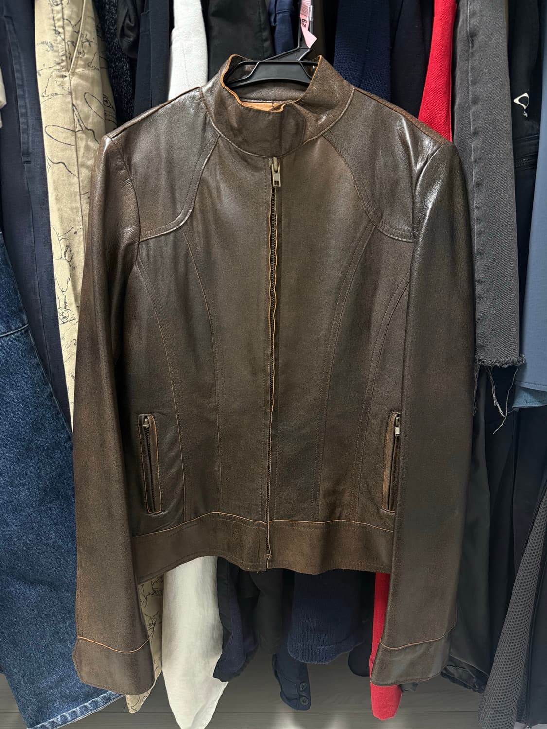 램스킨 워싱 레더 재킷 상품이미지1