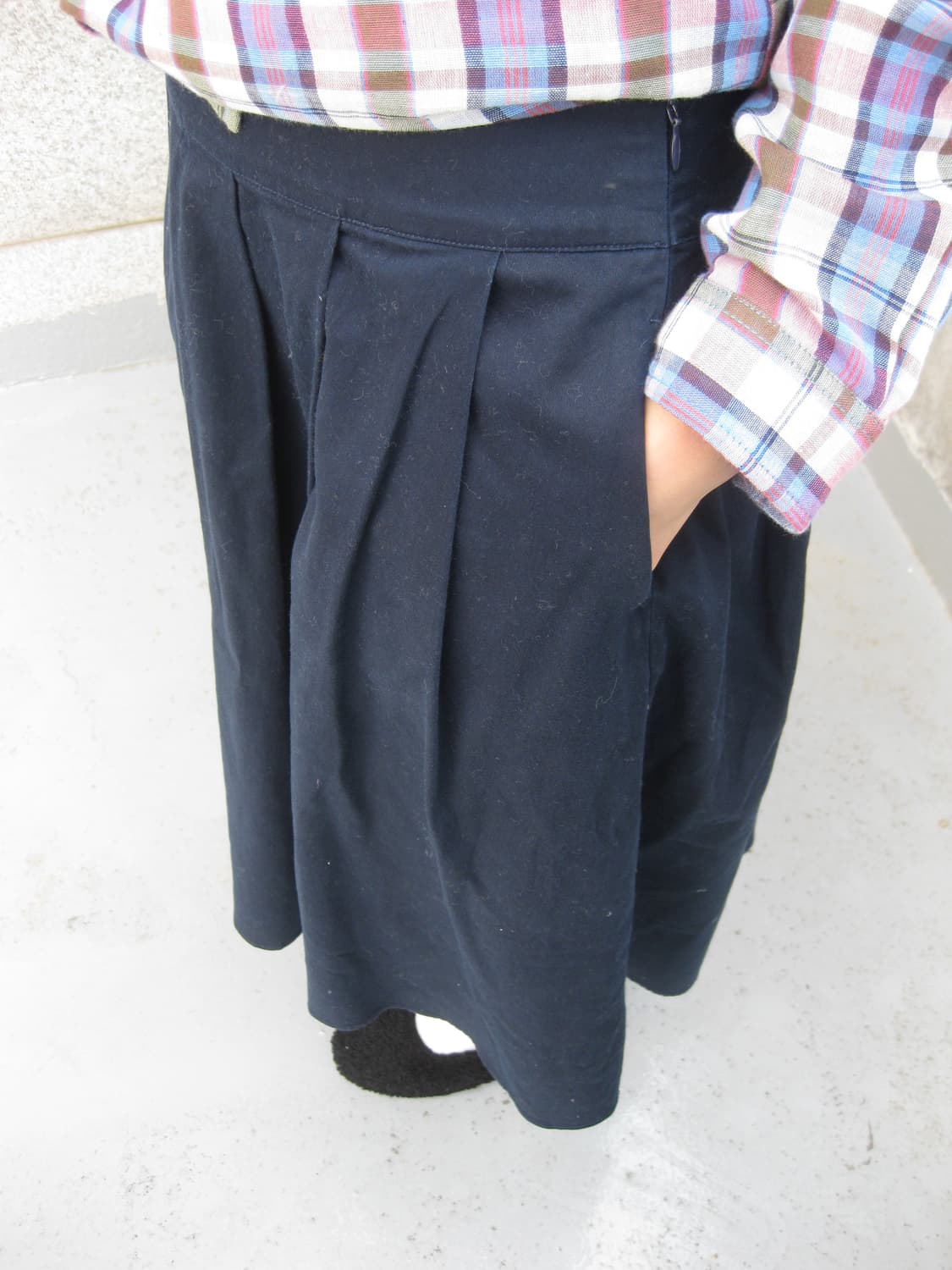 네이비 미디 스커트 상품이미지4