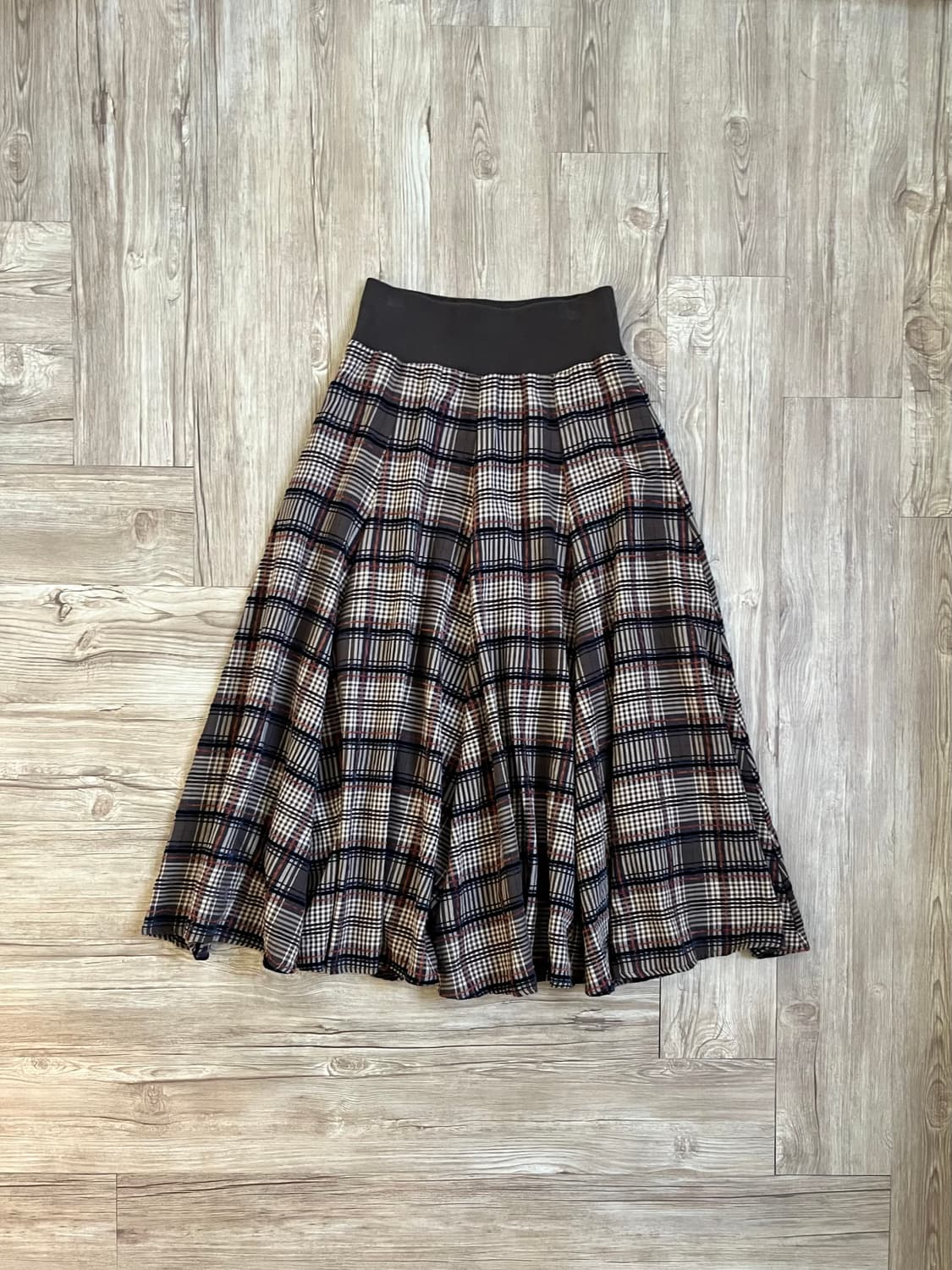 Design Aera 깅엄 체크 롱스커트 상품이미지1