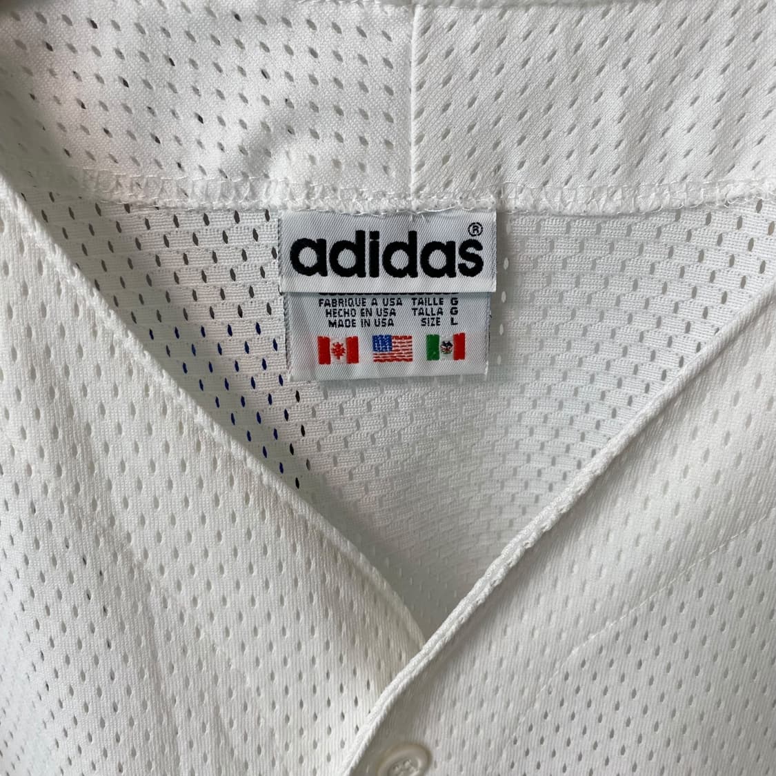 (L)90s 아디다스 메쉬 베이스볼 셔츠 저지 상품이미지3