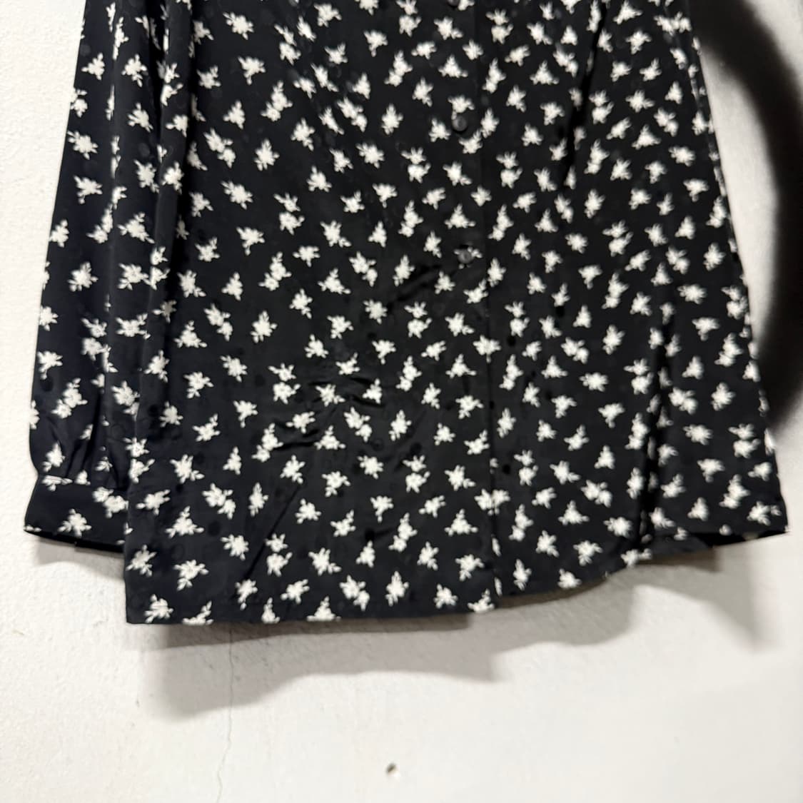 VTG 빈티지 도트 플로럴 패턴 자수 카라 긴팔 셔츠 상품이미지4