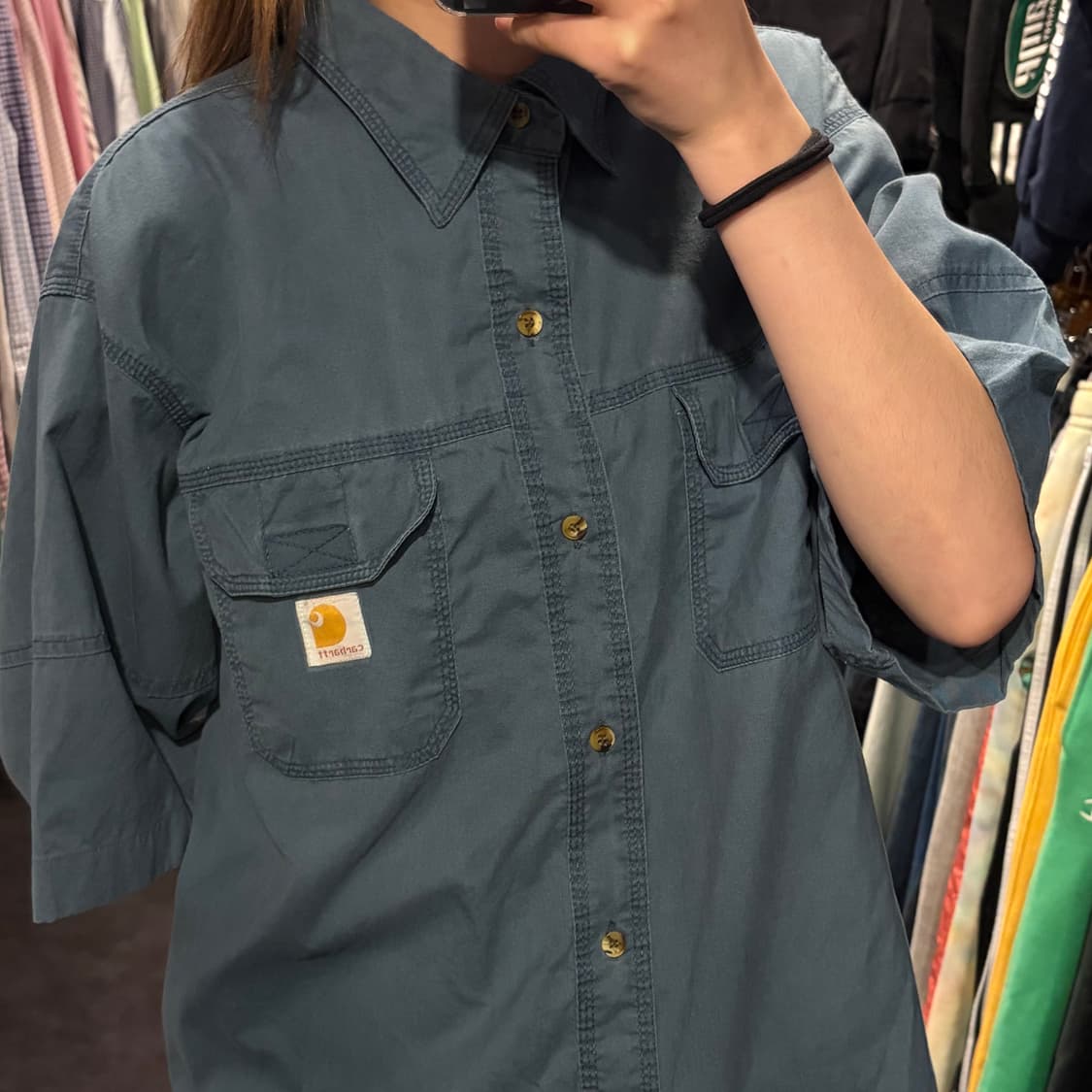 [IM]  Carhartt 칼하트 반팔 셔츠 청록 상품이미지3