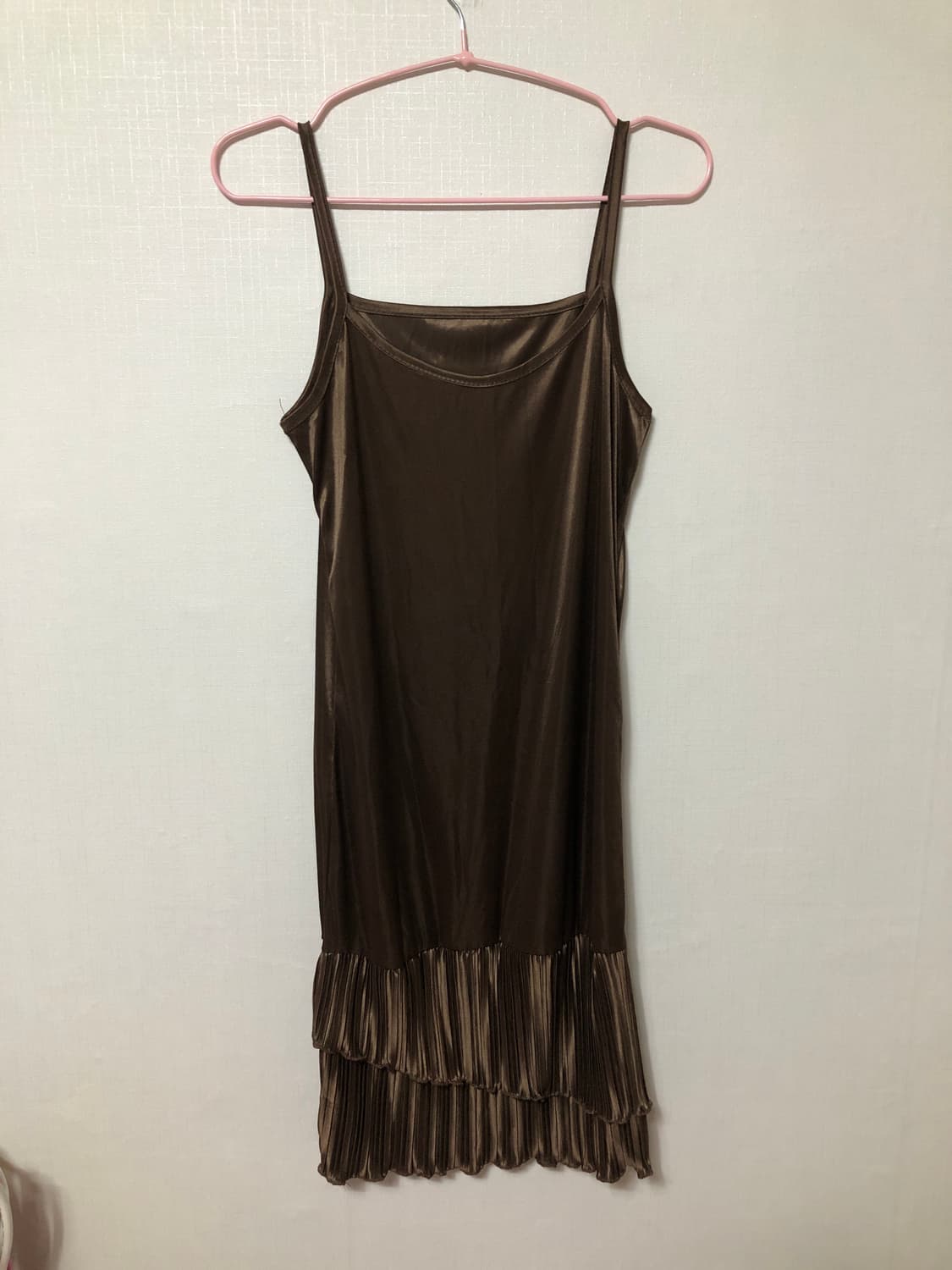 Dark Brown Satin Frill Slip 상품이미지1
