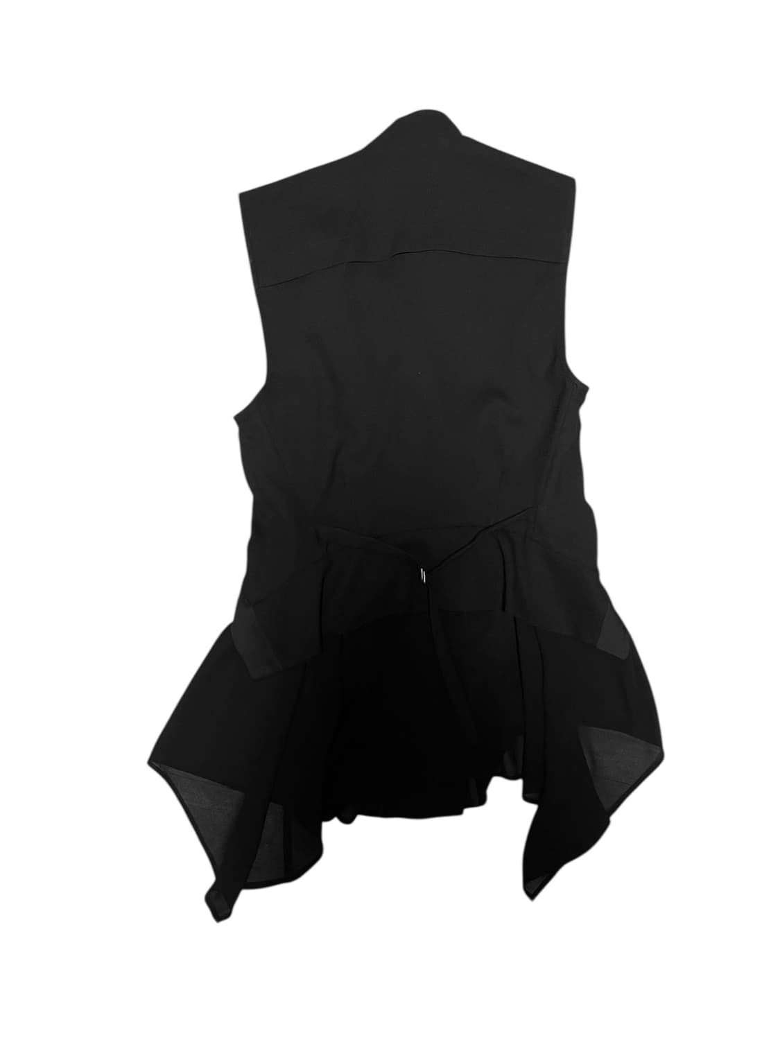 비대칭사선지퍼 드레이프 레이어드베스트 아카이브무채색헬무트랭릭오웬스st 상품이미지8