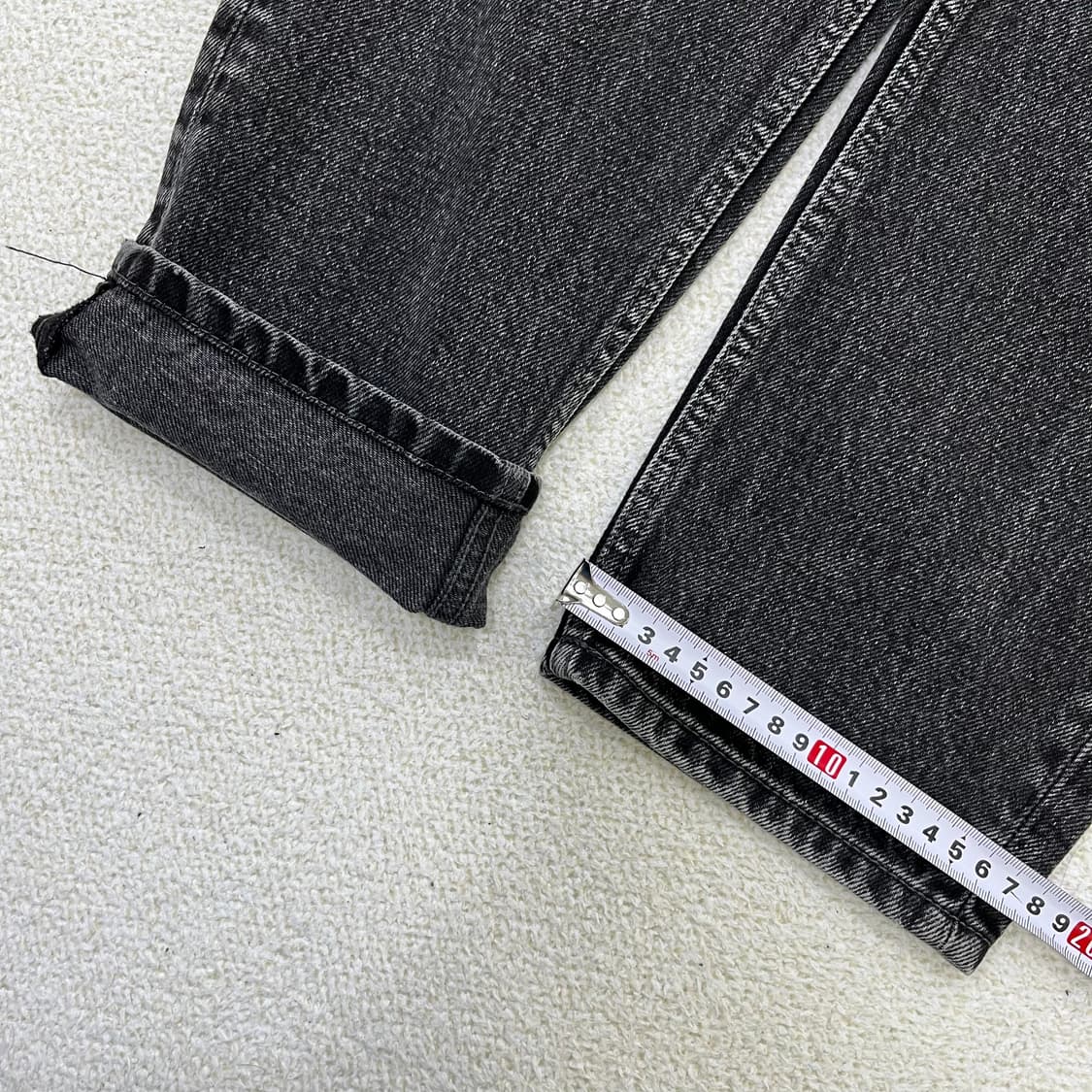 실측확인 모드나인 여성 흑청 데님 0316M 상품이미지7