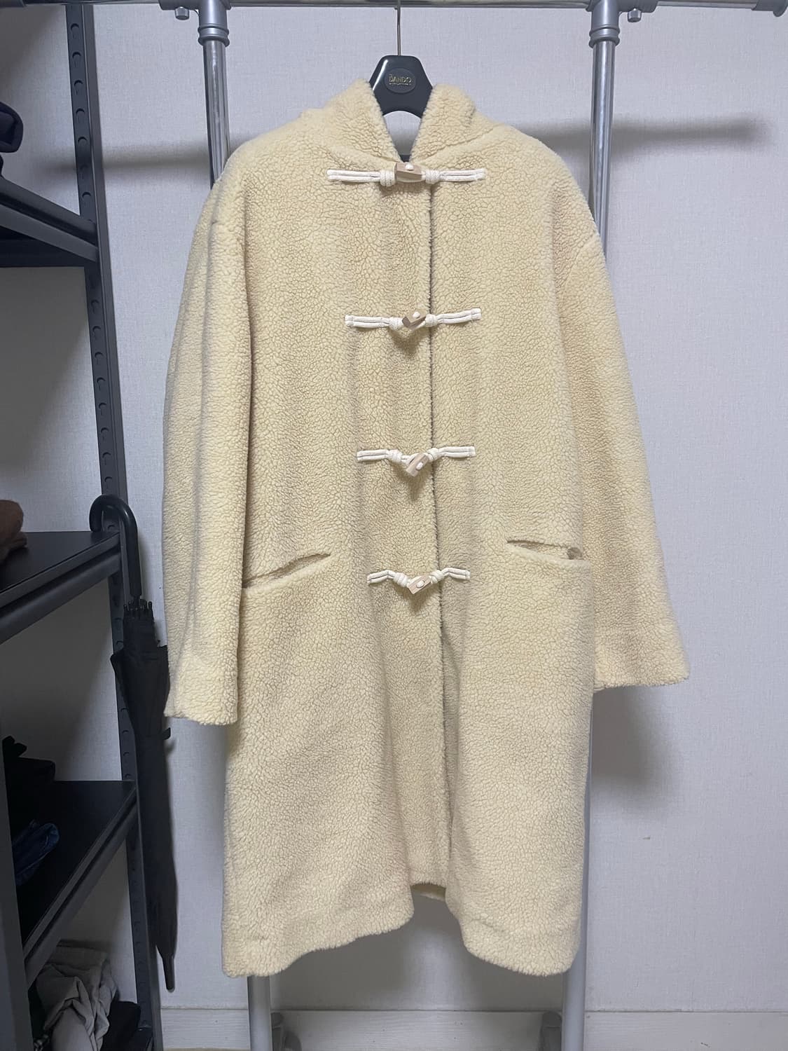 새제품) 아모멘토 퍼 토글 더플 코트 os 뽀글이 상품이미지6