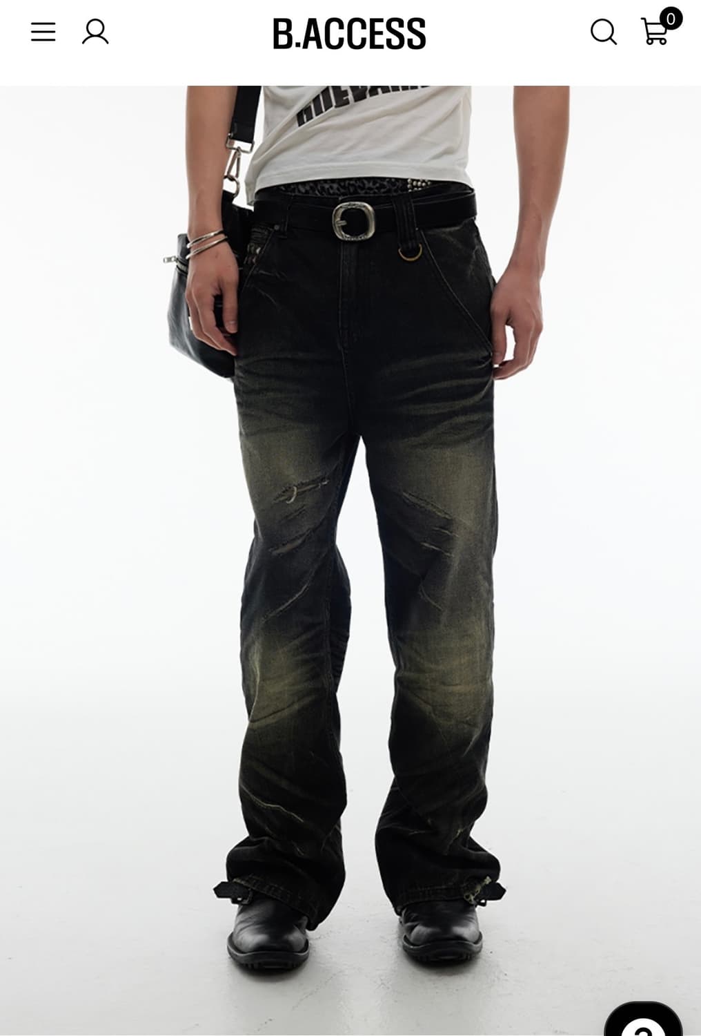 스크래치 워싱 데님 팬츠 상품이미지3